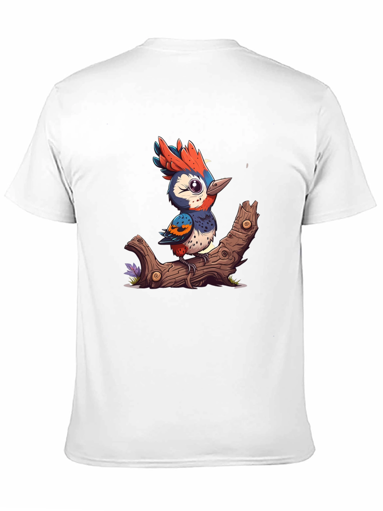 Cartoon Bird on Branch T-Shirt