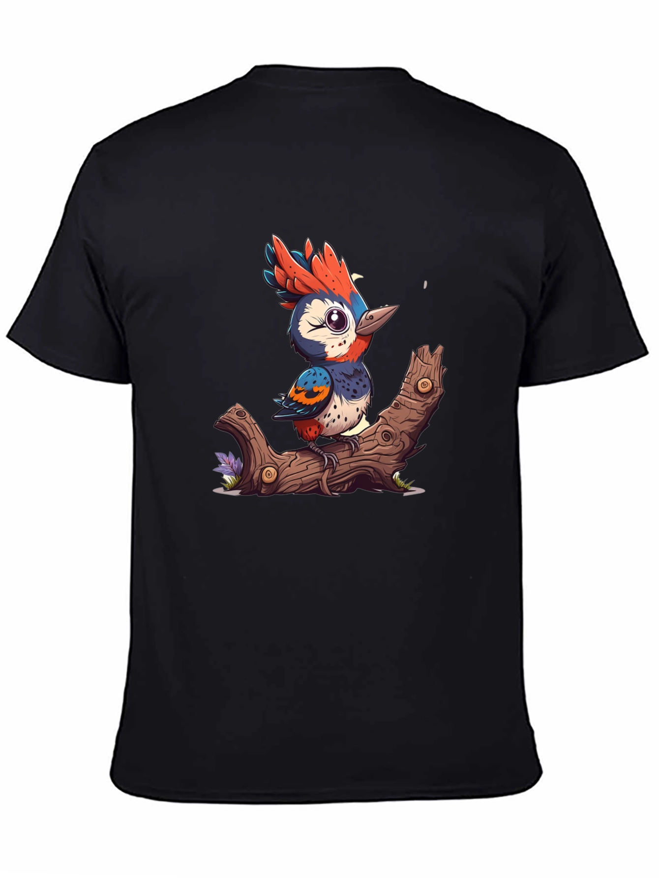 Cartoon Bird on Branch T-Shirt