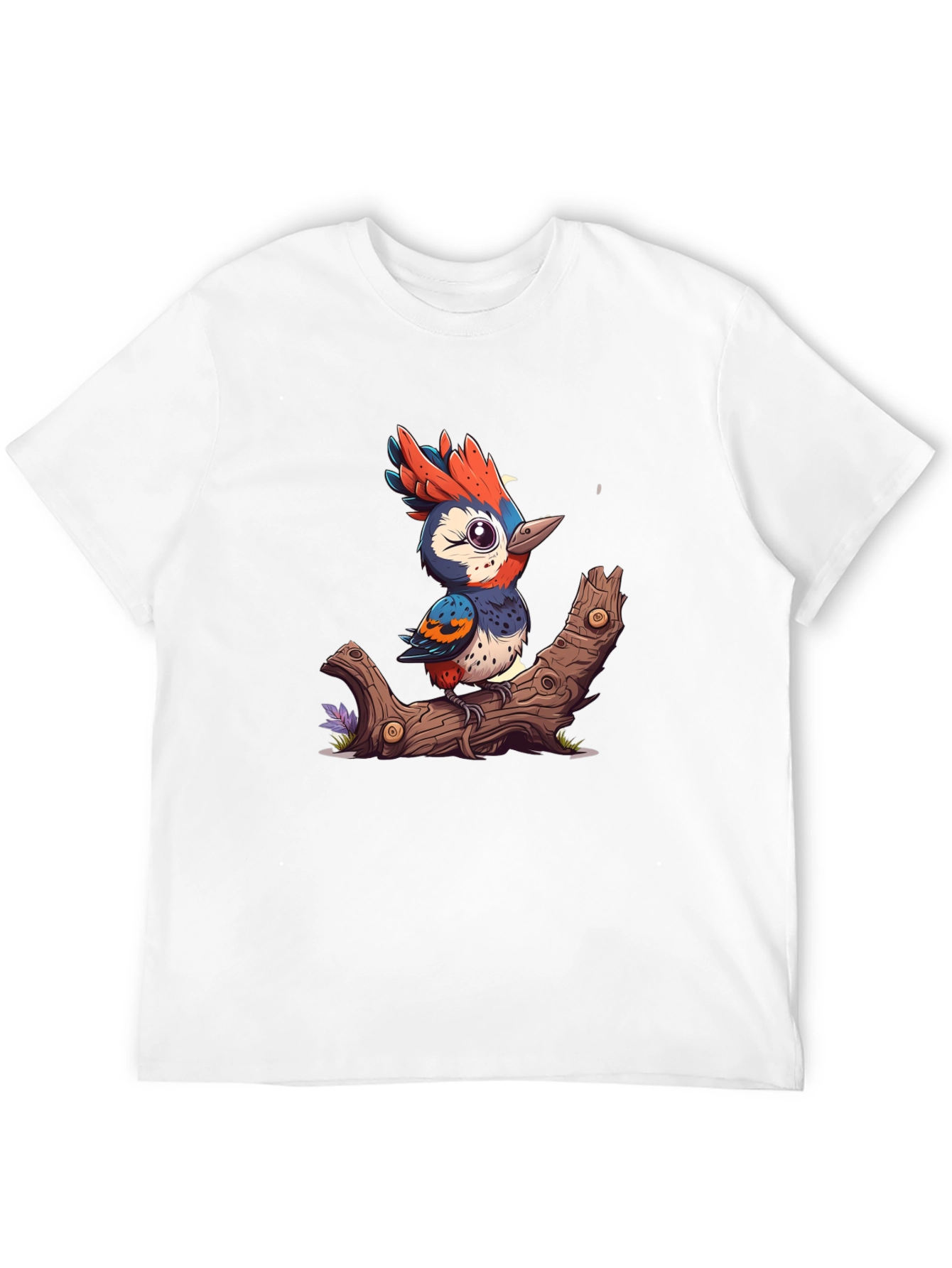Cartoon Bird on Branch T-Shirt
