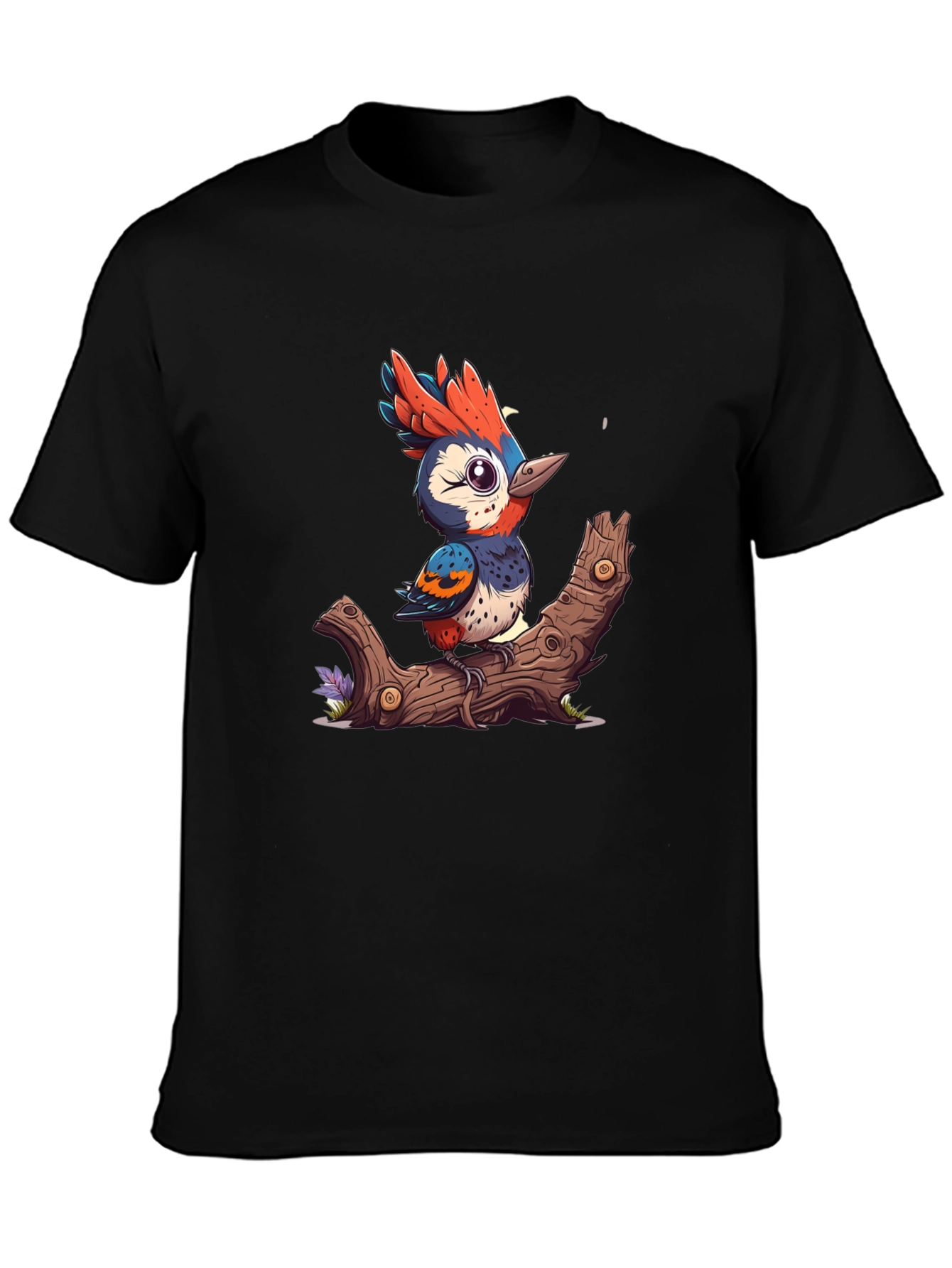 Cartoon Bird on Branch T-Shirt