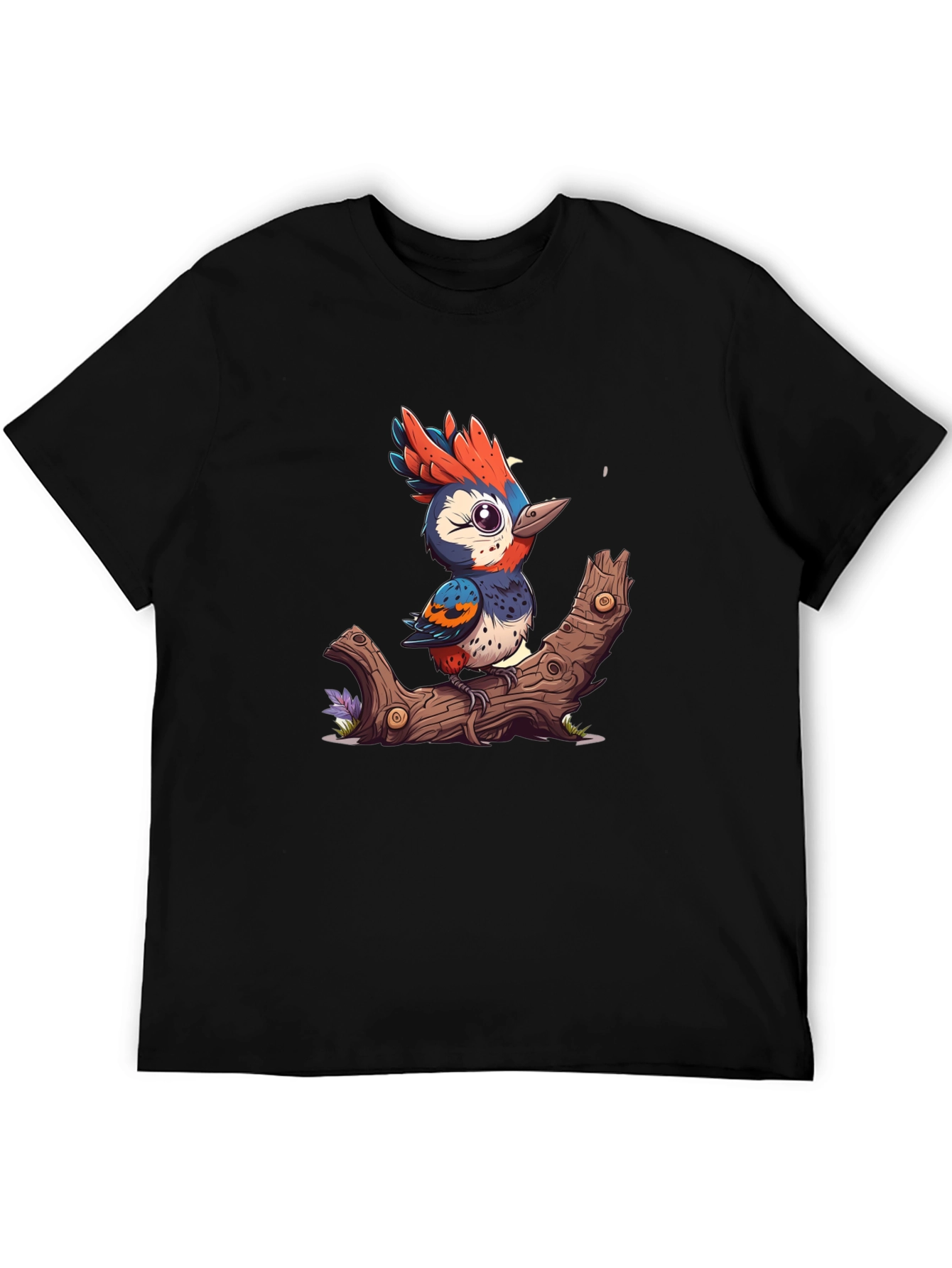 Cartoon Bird on Branch T-Shirt