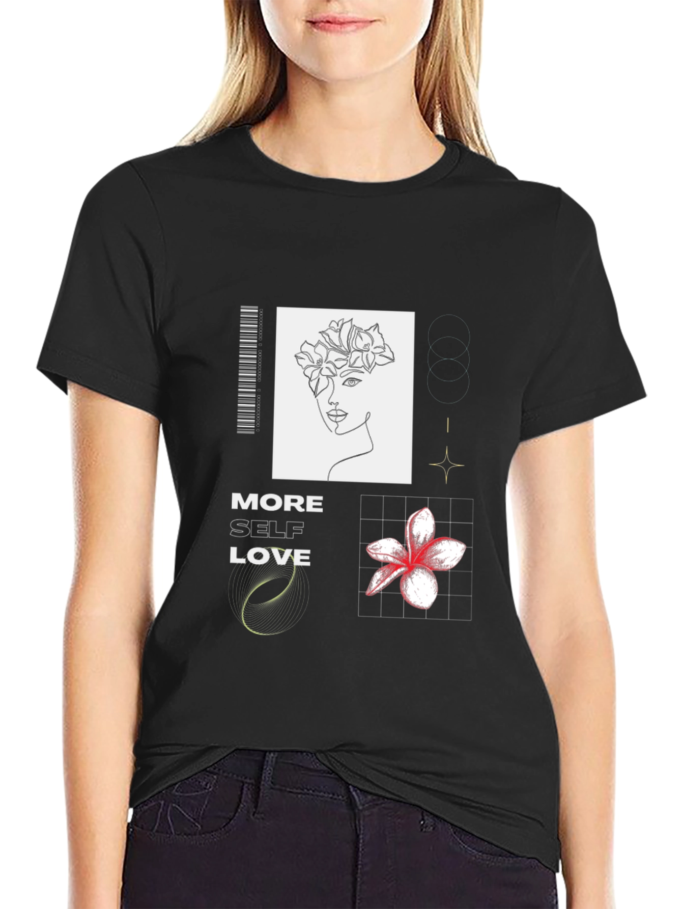 Modern Self-Love Black Graphic Tee