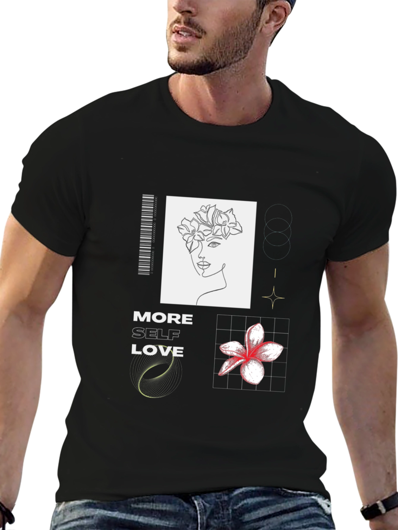 Modern Self-Love Black Graphic Tee