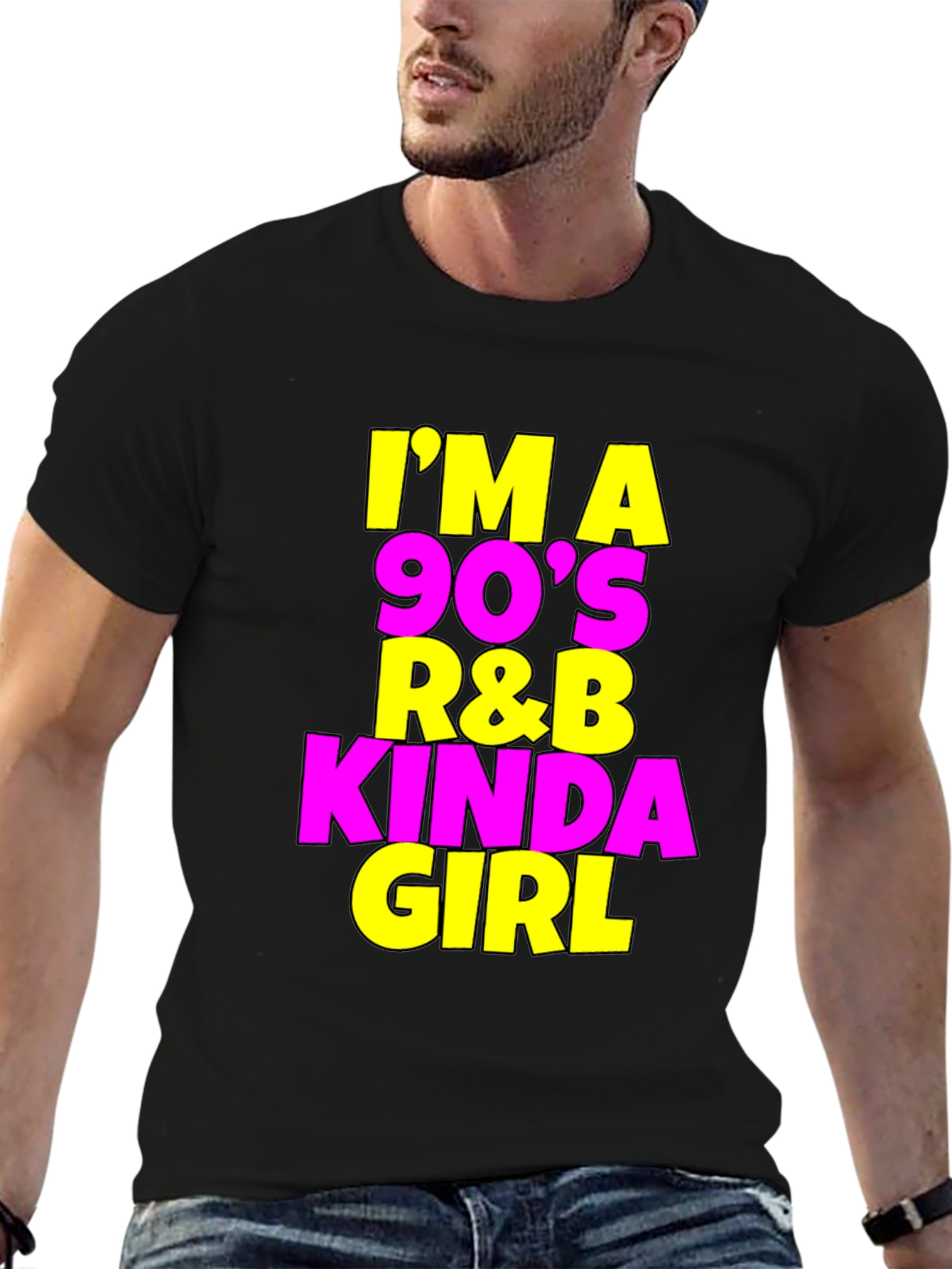 90s R&B Kinda Girl Black T-Shirt