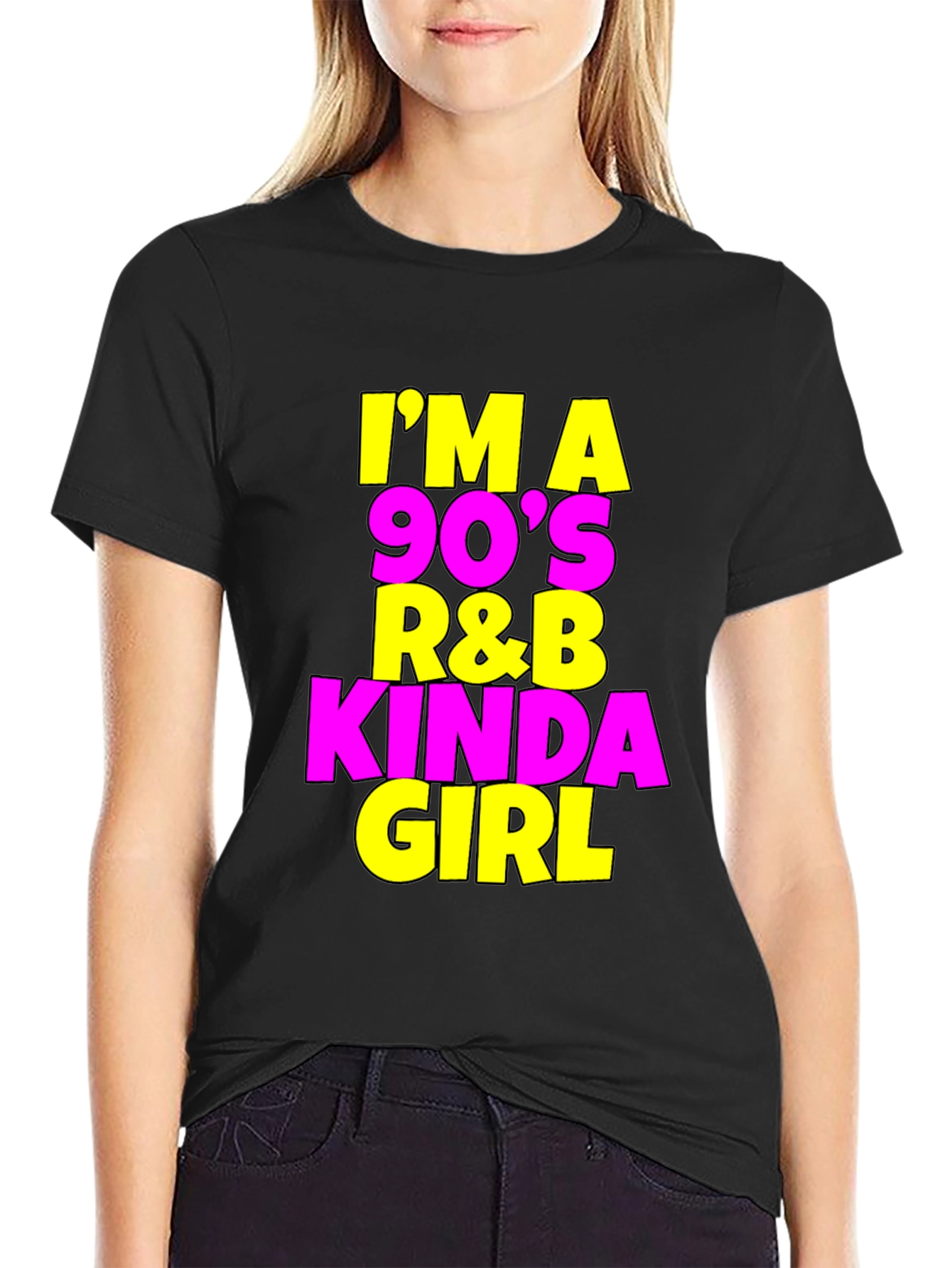 90s R&B Kinda Girl Black T-Shirt
