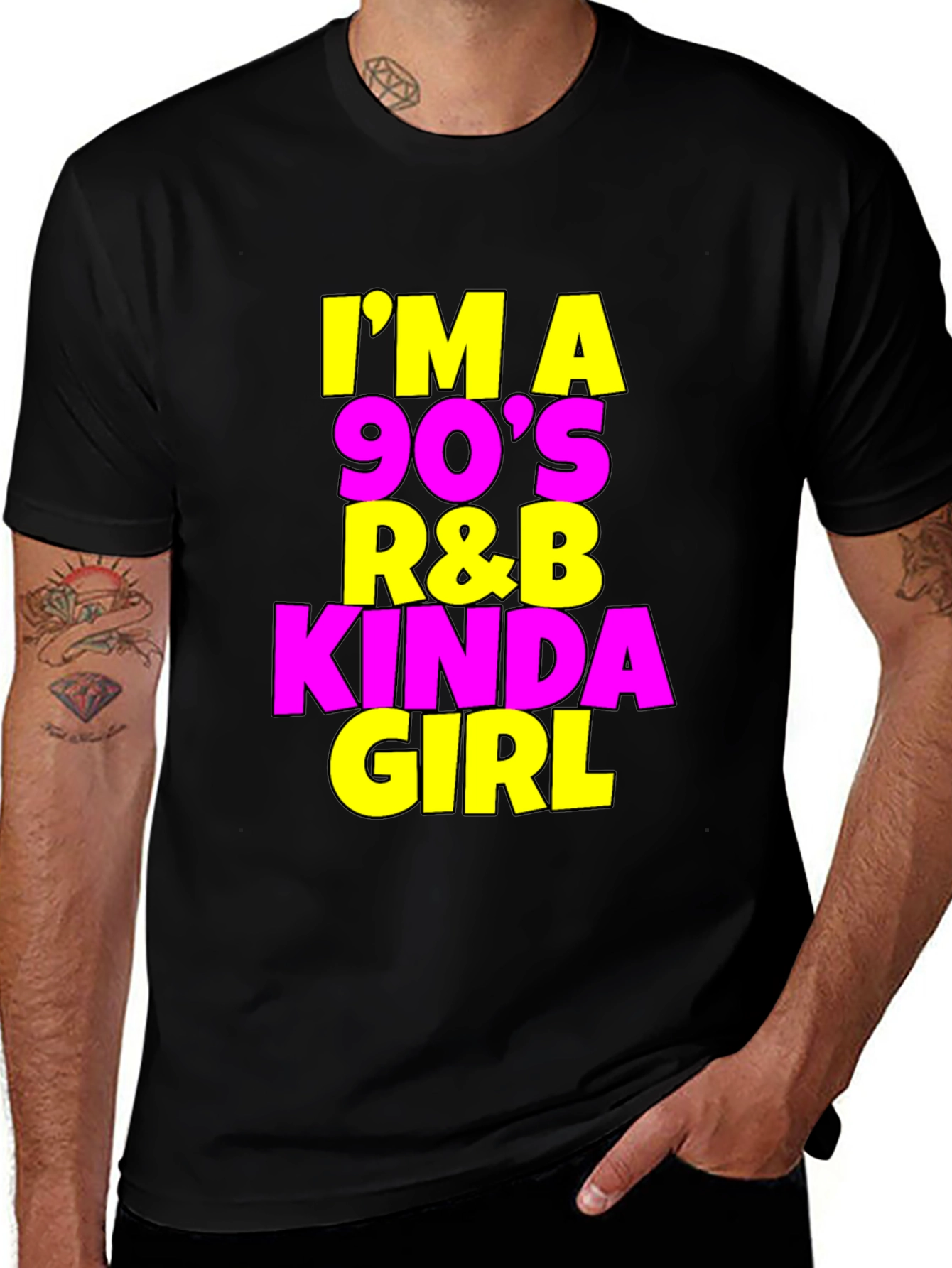 90s R&B Kinda Girl Black T-Shirt