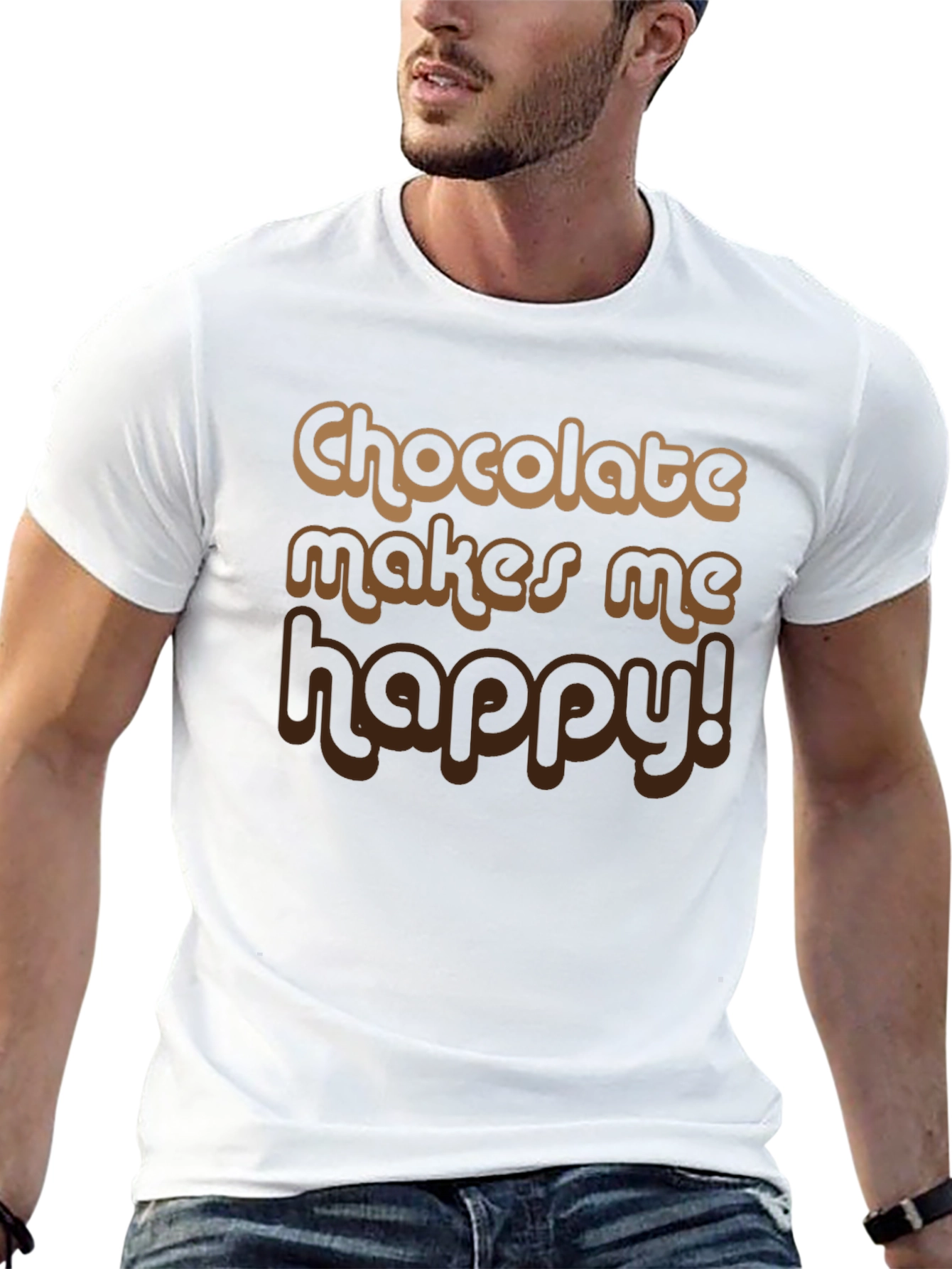 Chocolate Makes Me Happy Graphic Tee