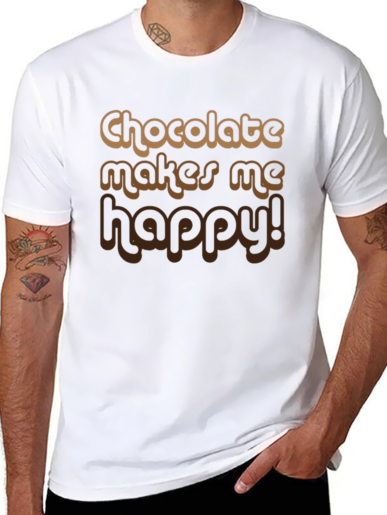 Chocolate Makes Me Happy Graphic Tee