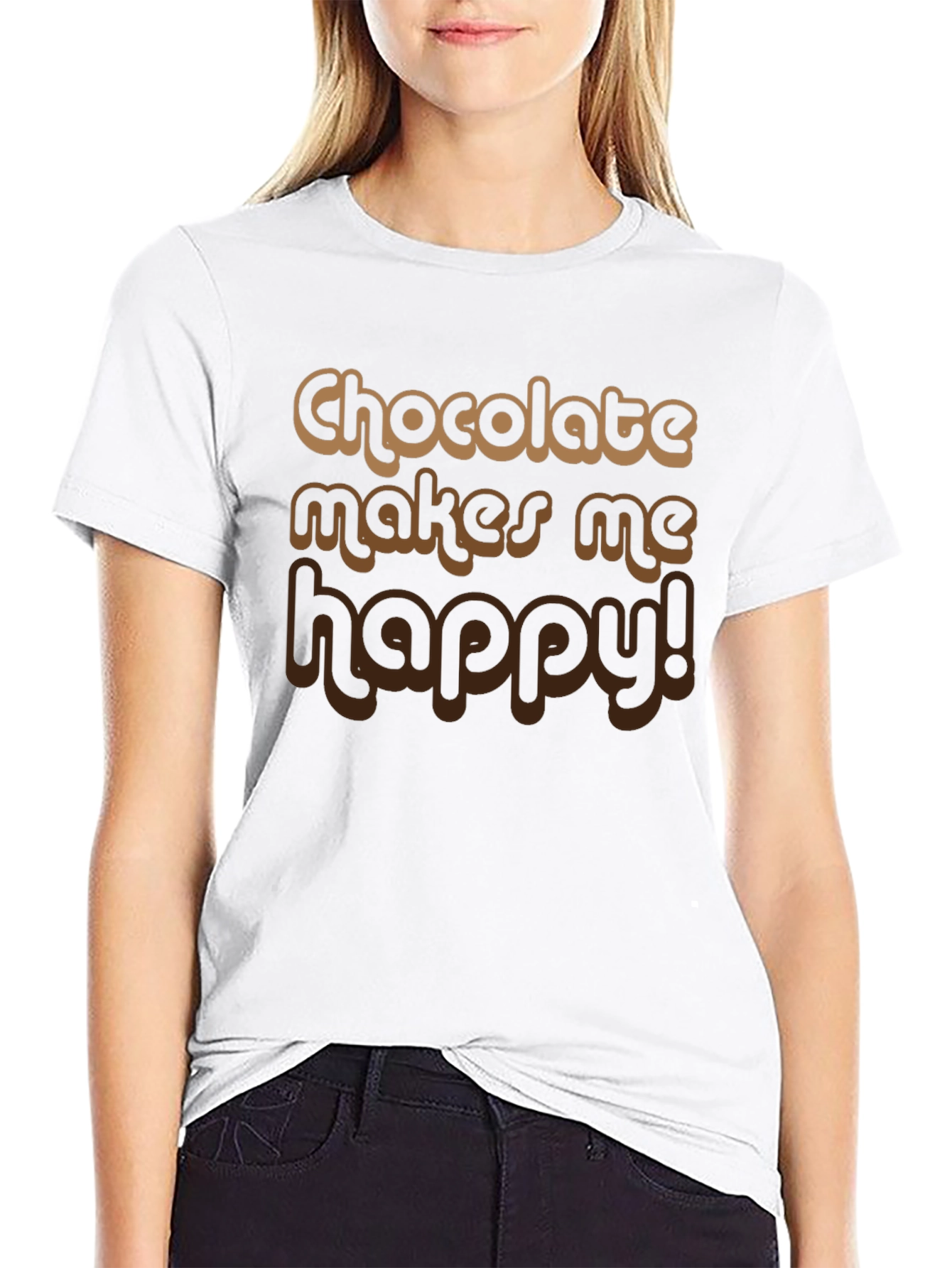 Chocolate Makes Me Happy Graphic Tee