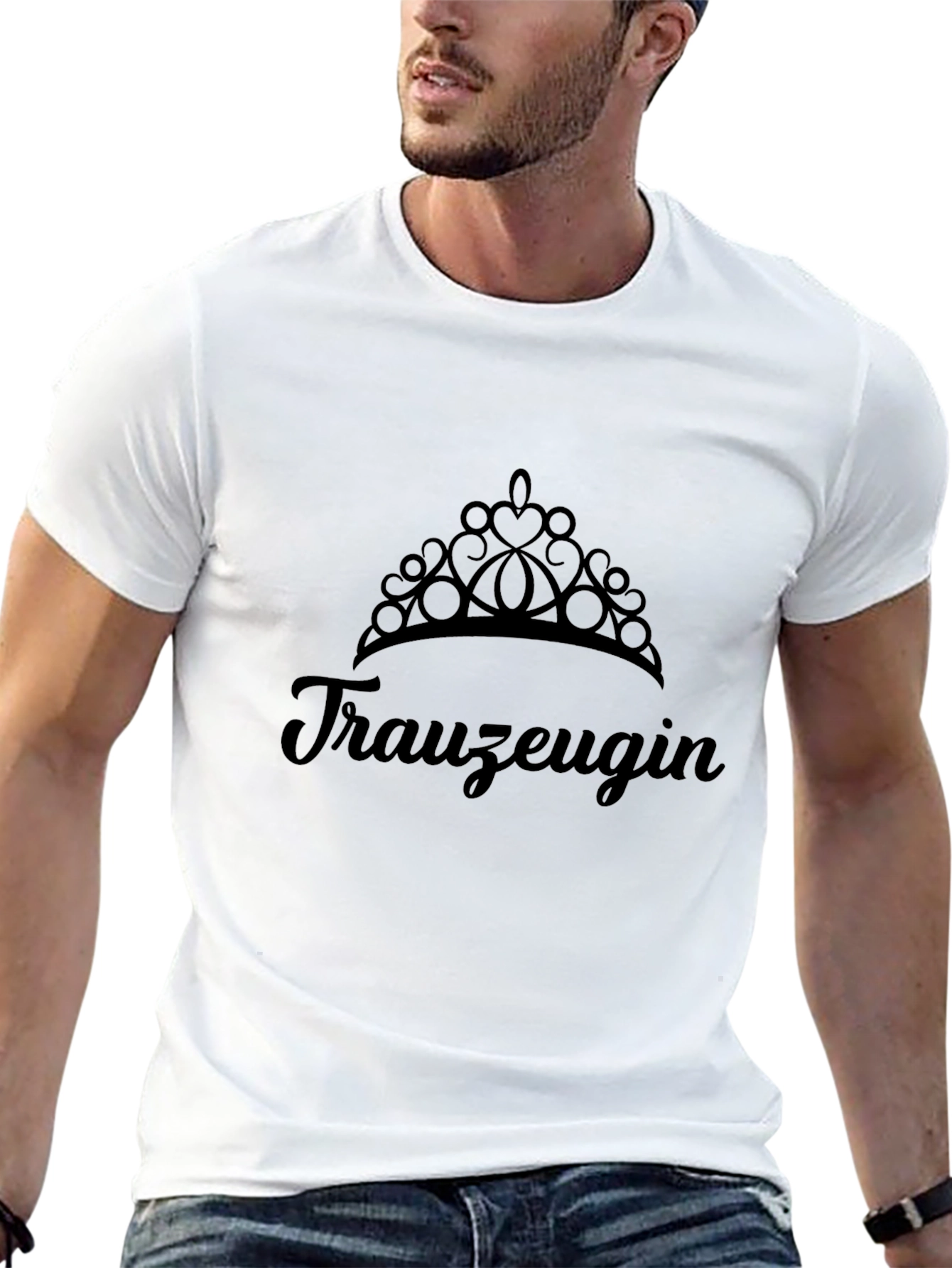 Trauzeugin Crown T-Shirt - Black Bridal Party Tee