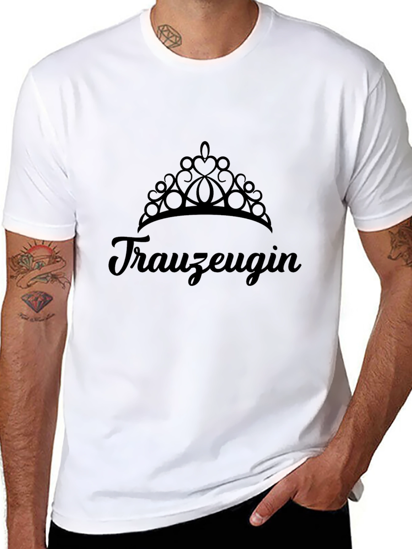 Trauzeugin Crown T-Shirt - Black Bridal Party Tee