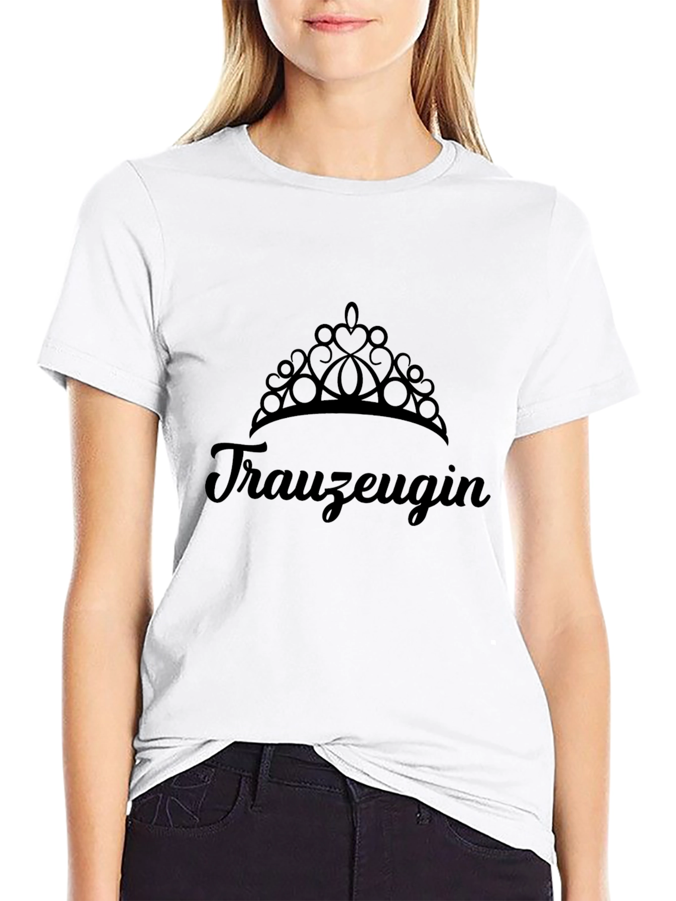 Trauzeugin Crown T-Shirt - Black Bridal Party Tee