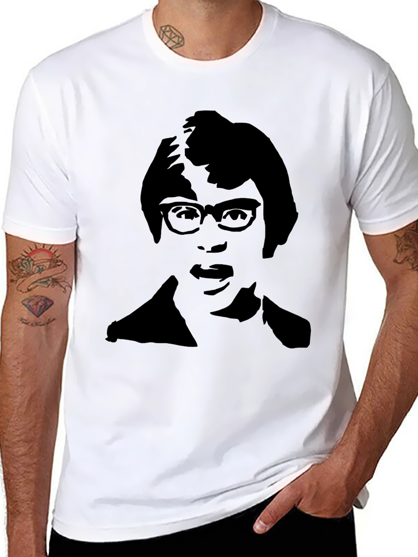 Black Austin Powers Silhouette Graphic Tee