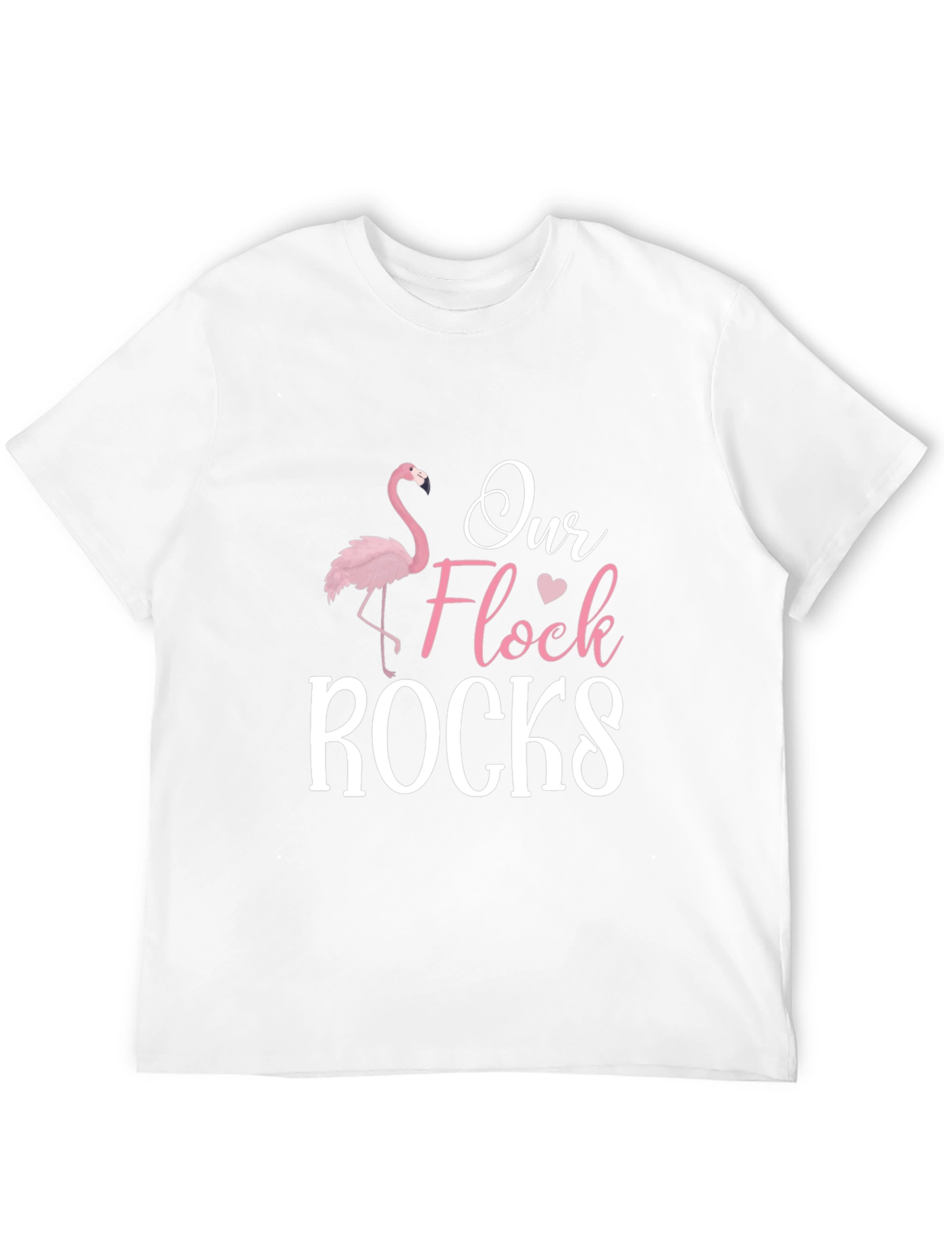 Our Flock Rocks Flamingo Graphic T-Shirt