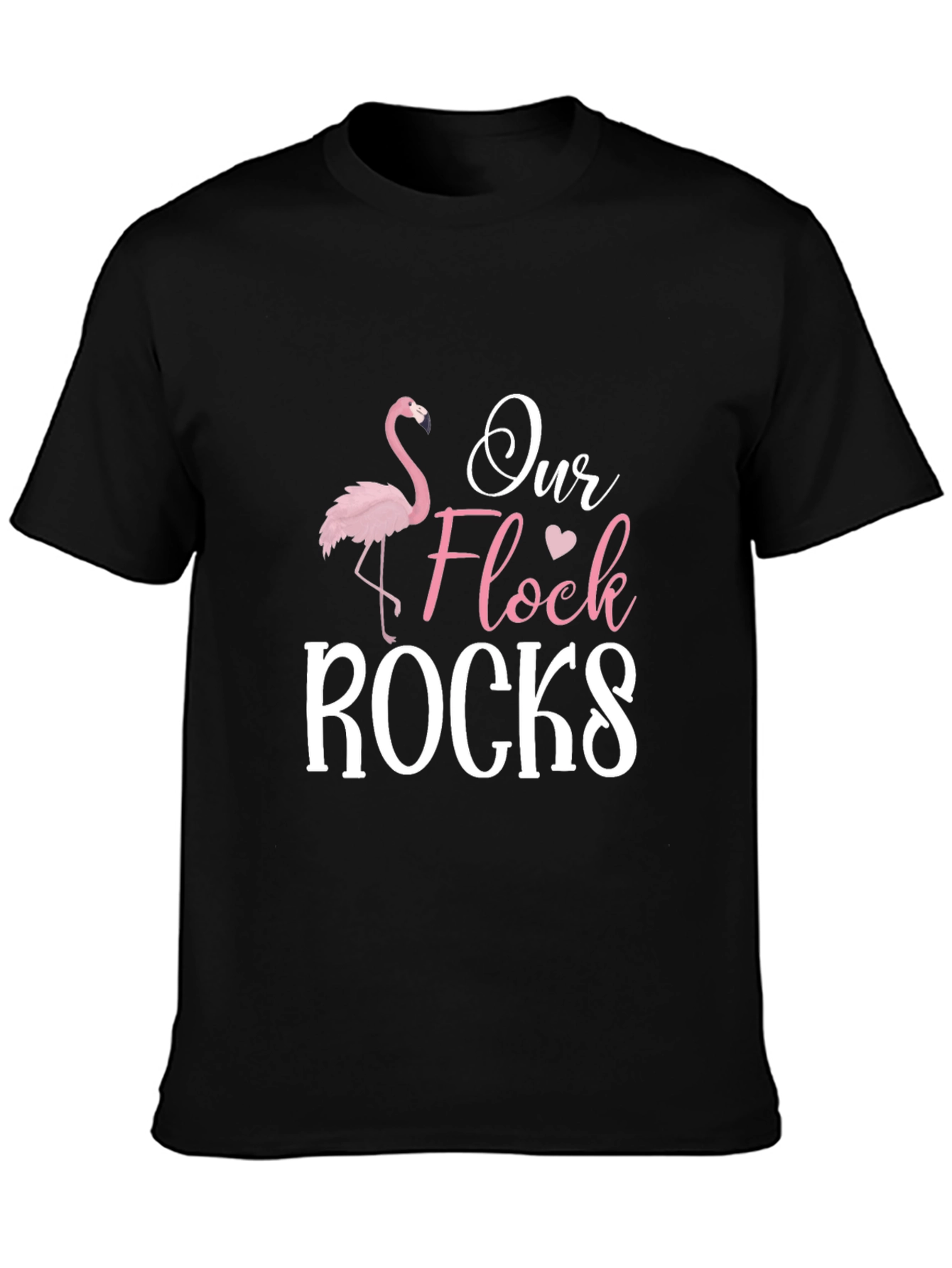 Our Flock Rocks Flamingo Graphic T-Shirt