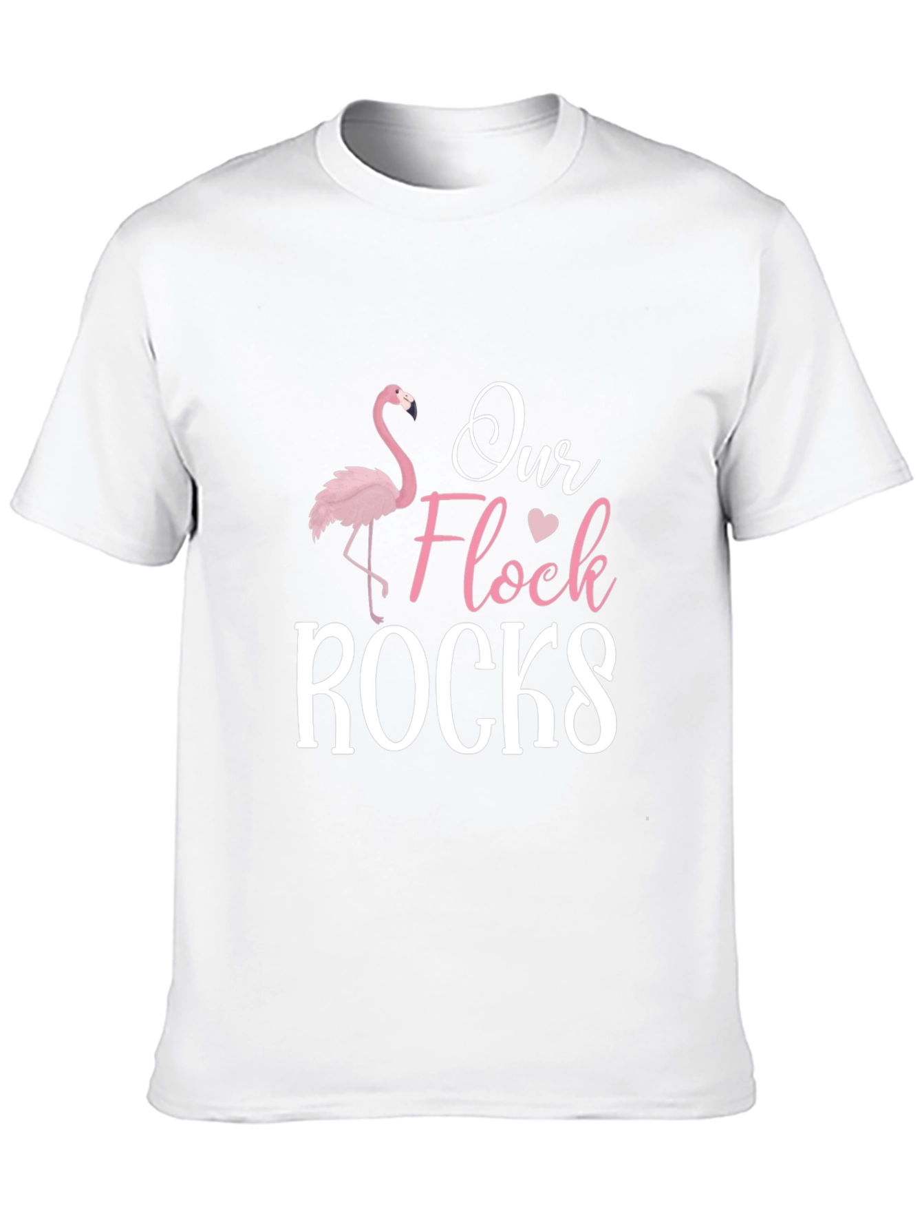 Our Flock Rocks Flamingo Graphic T-Shirt
