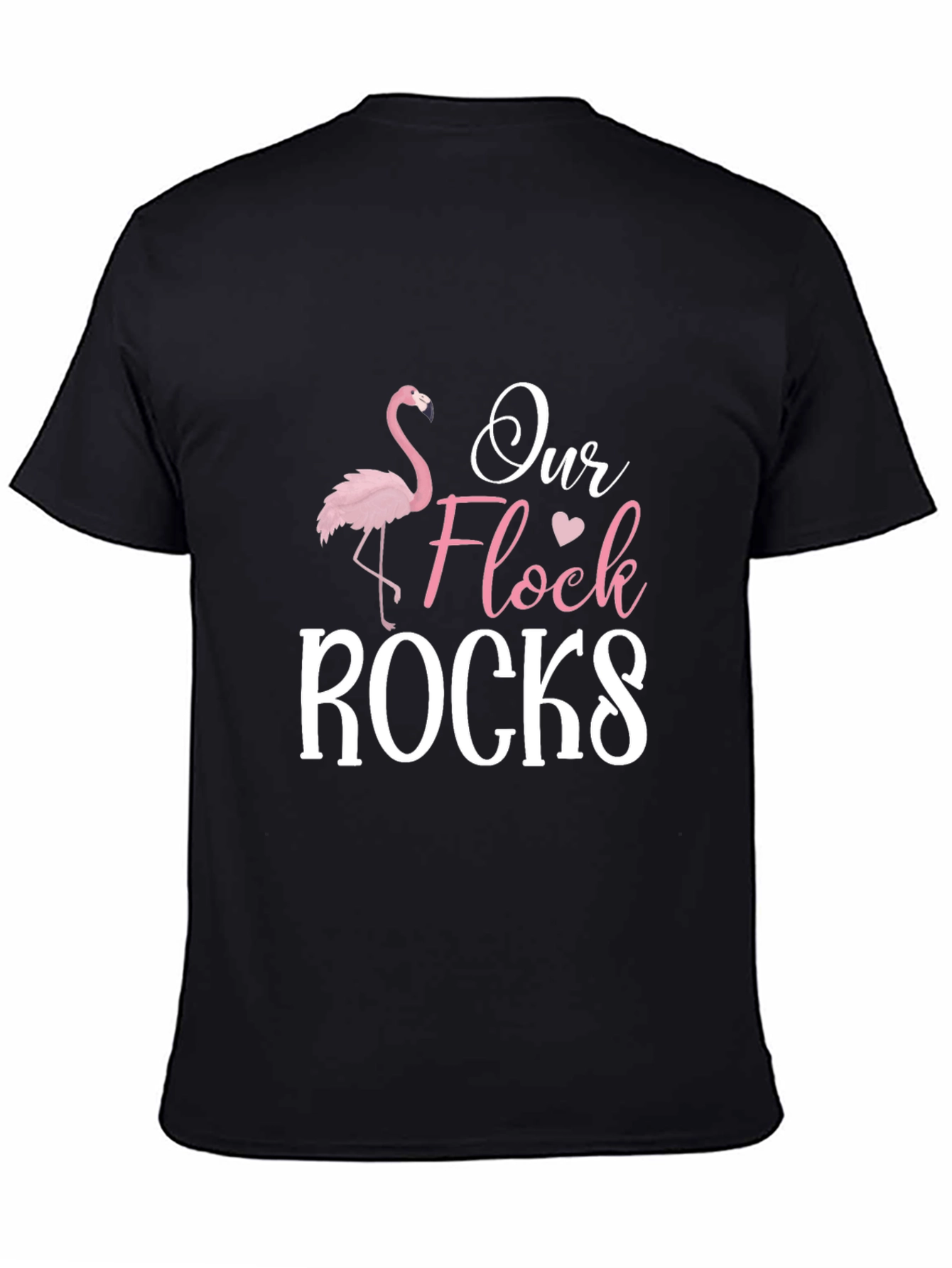 Our Flock Rocks Flamingo Graphic T-Shirt