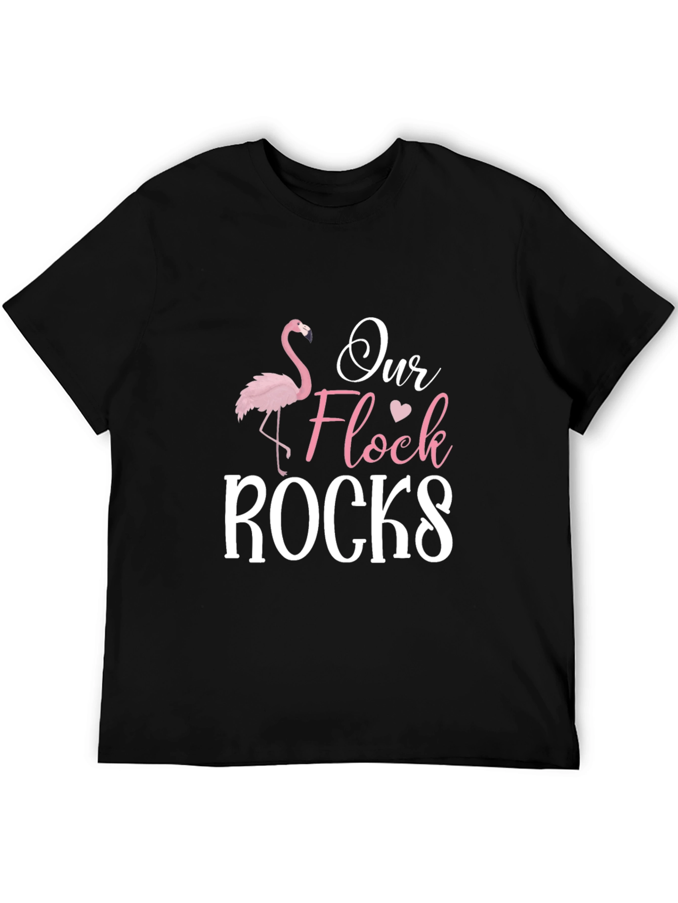 Our Flock Rocks Flamingo Graphic T-Shirt