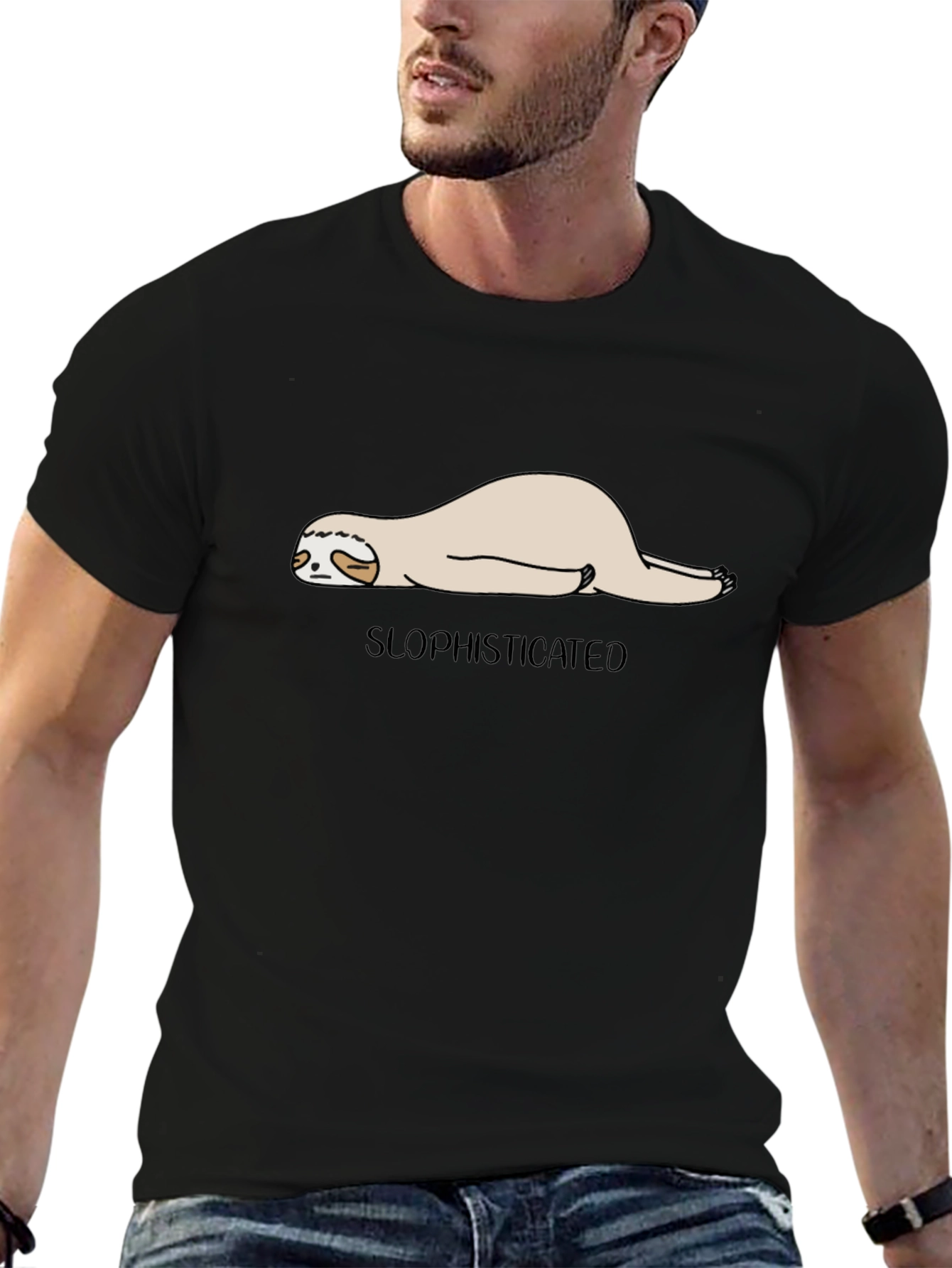 Slothisticated Black Graphic Tee