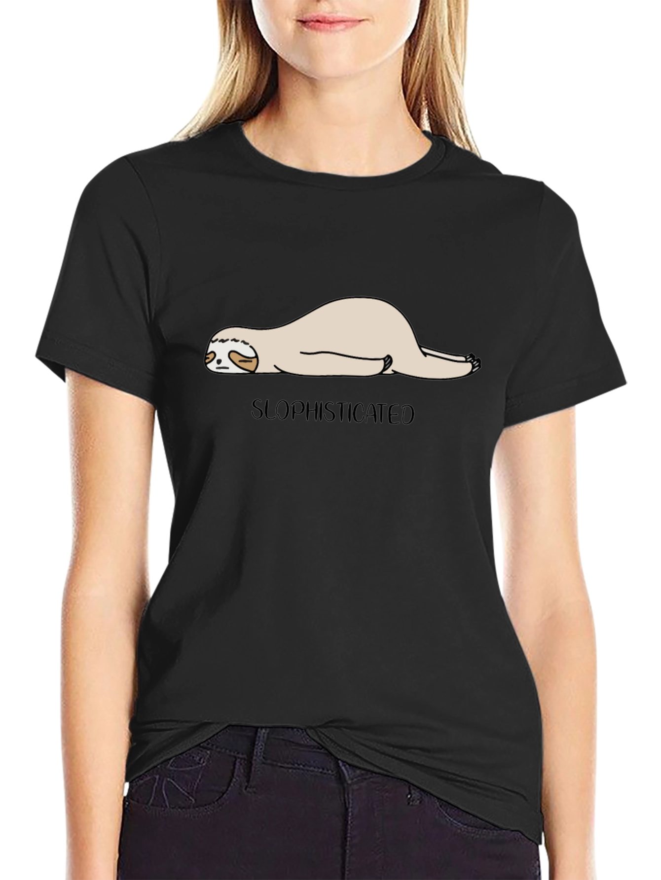 Slothisticated Black Graphic Tee