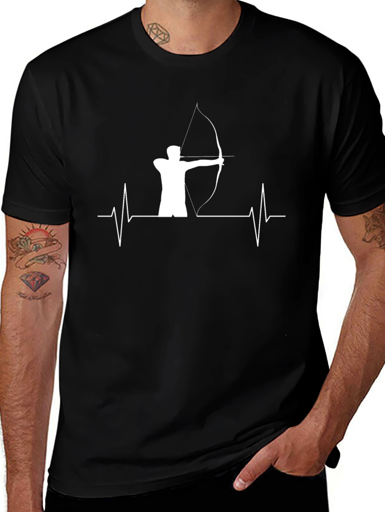 Archery Heartbeat Graphic Tee - Black