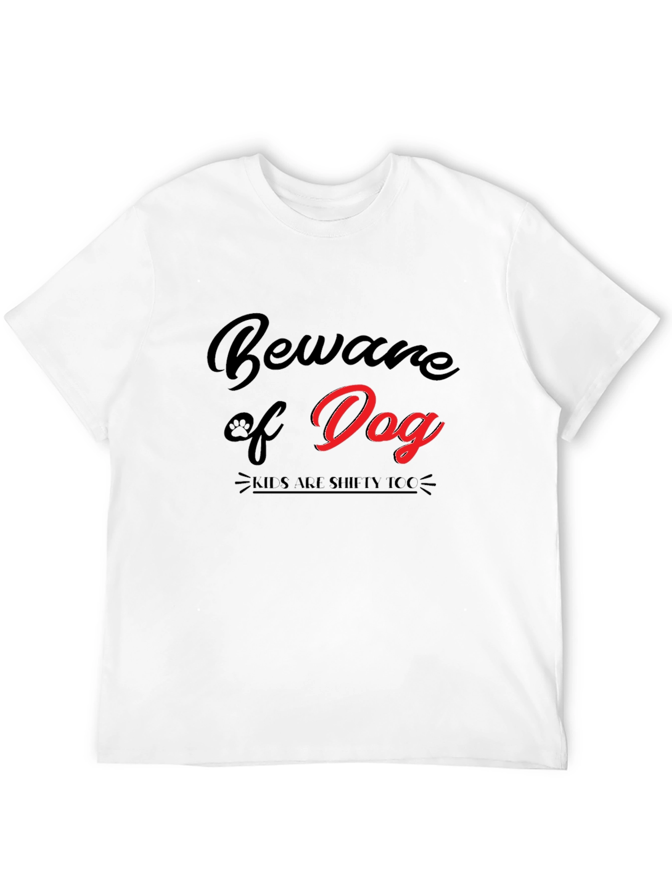 Beware of Dog Graphic Black T-Shirt