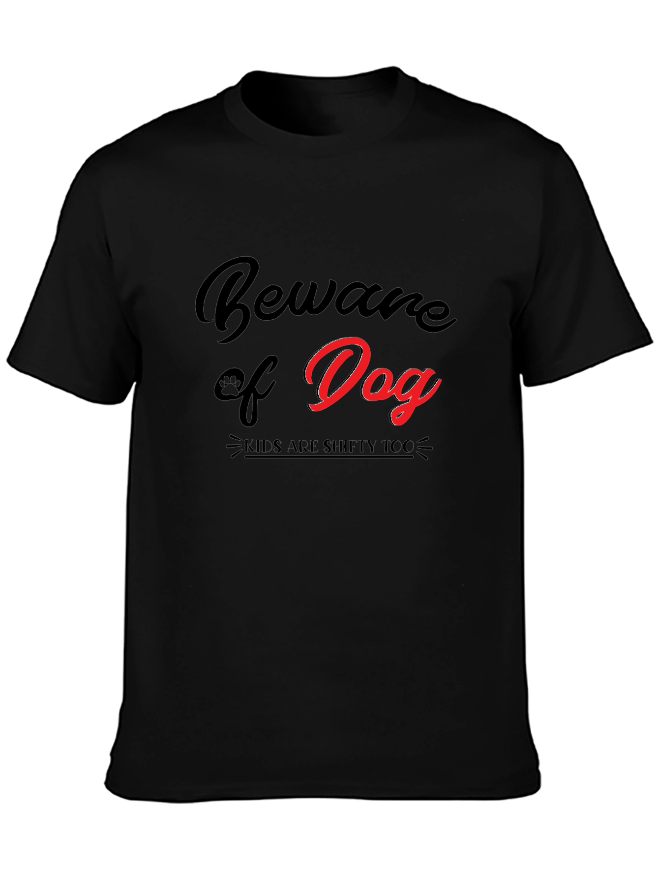 Beware of Dog Graphic Black T-Shirt