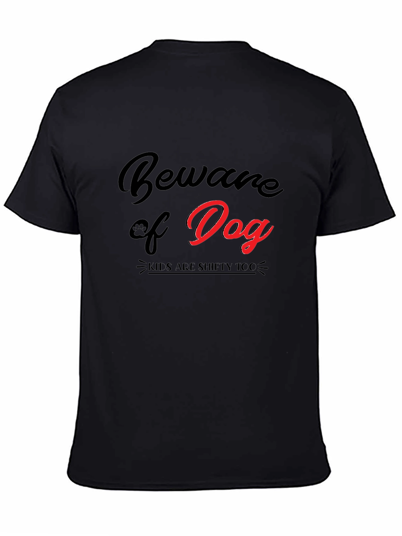 Beware of Dog Graphic Black T-Shirt
