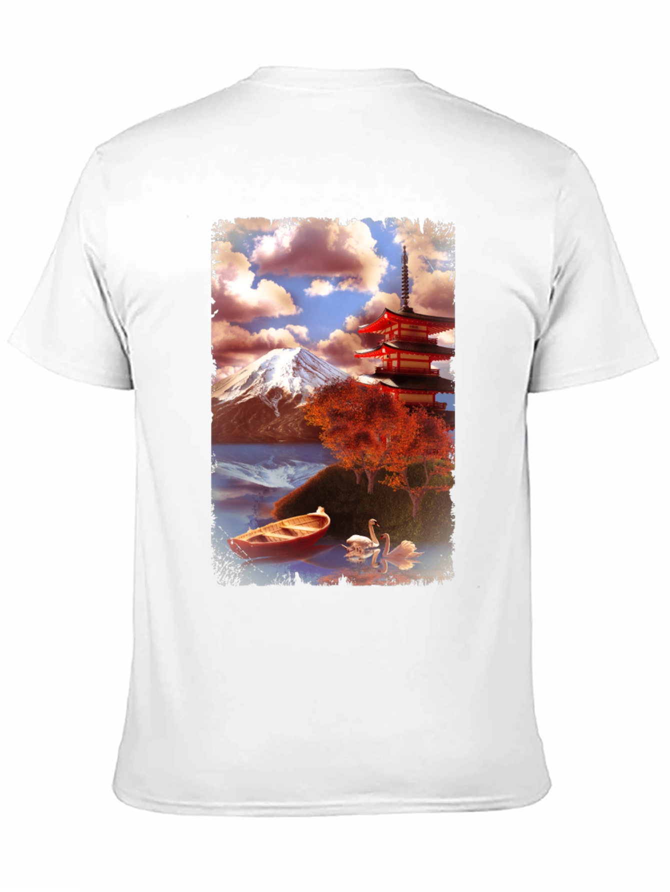 Scenic Japan Graphic Tee - Mount Fuji & Pagoda