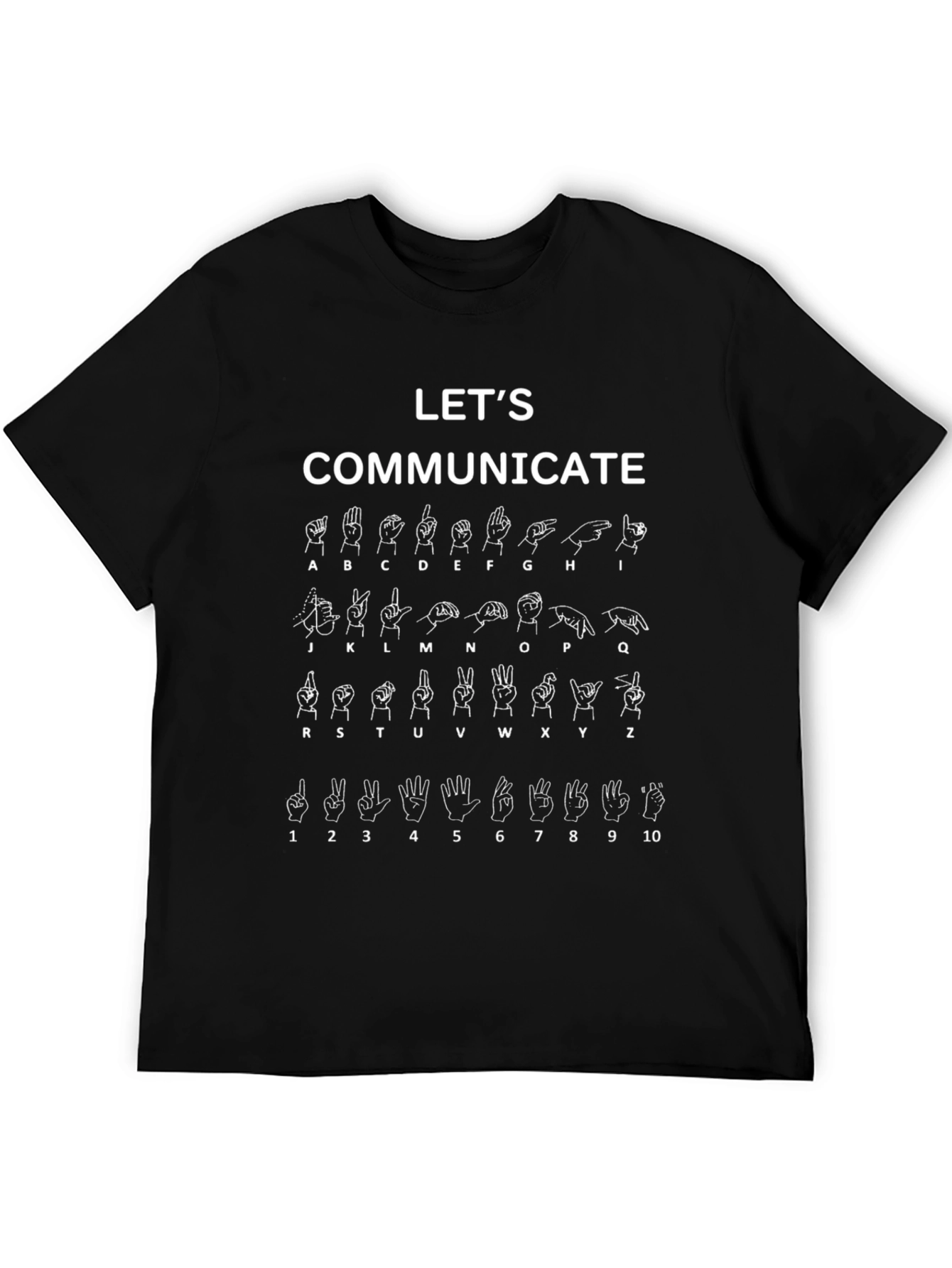 Lets Communicate Sign Language Graphic Tee