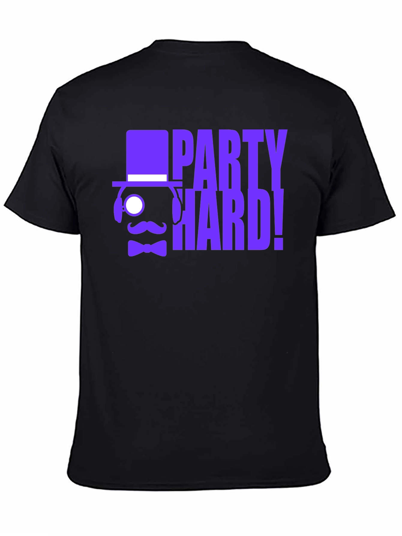 Party Hard! Graphic Print Black T-Shirt