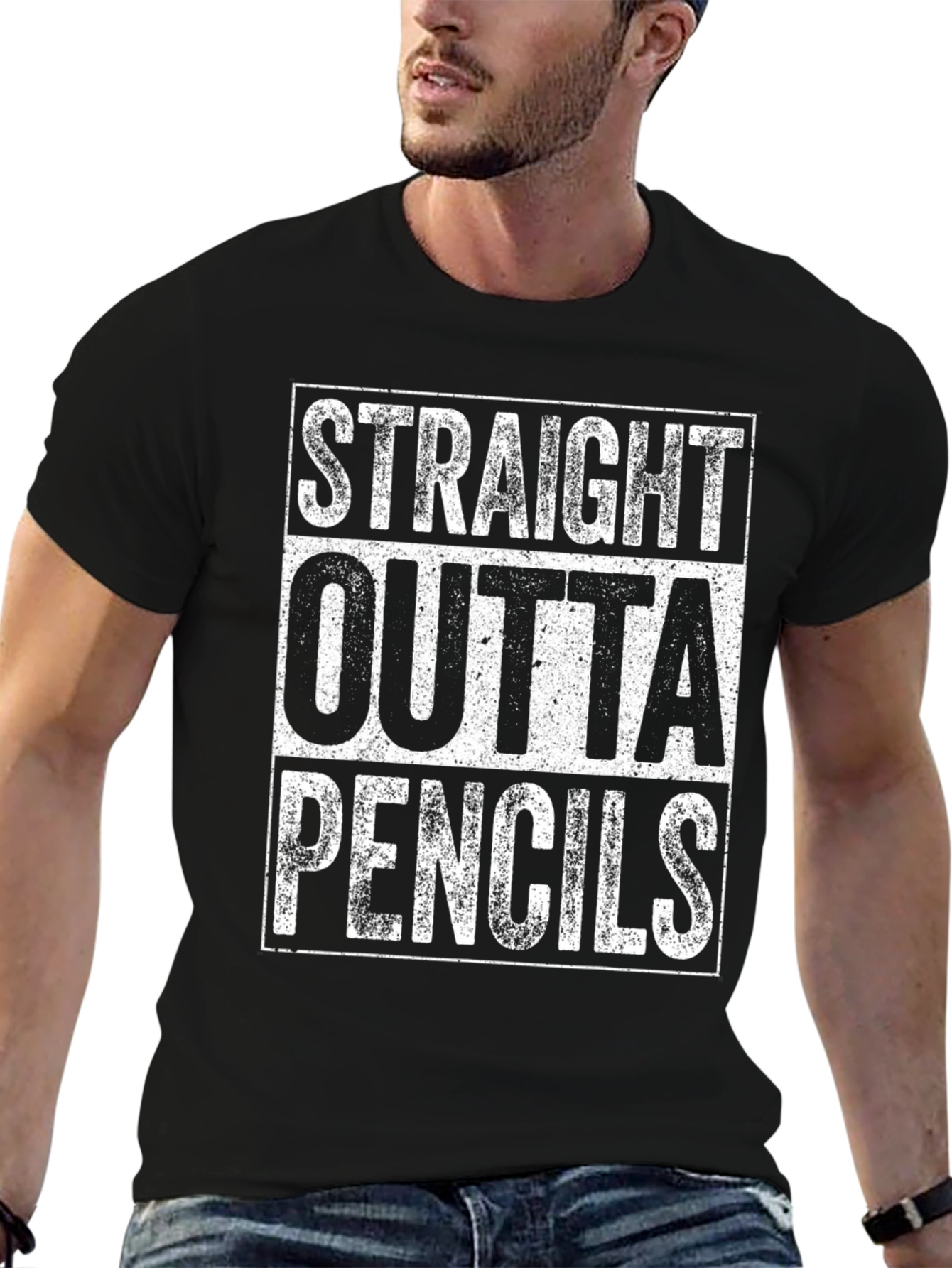 Straight Outta Pencils Graphic T-Shirt