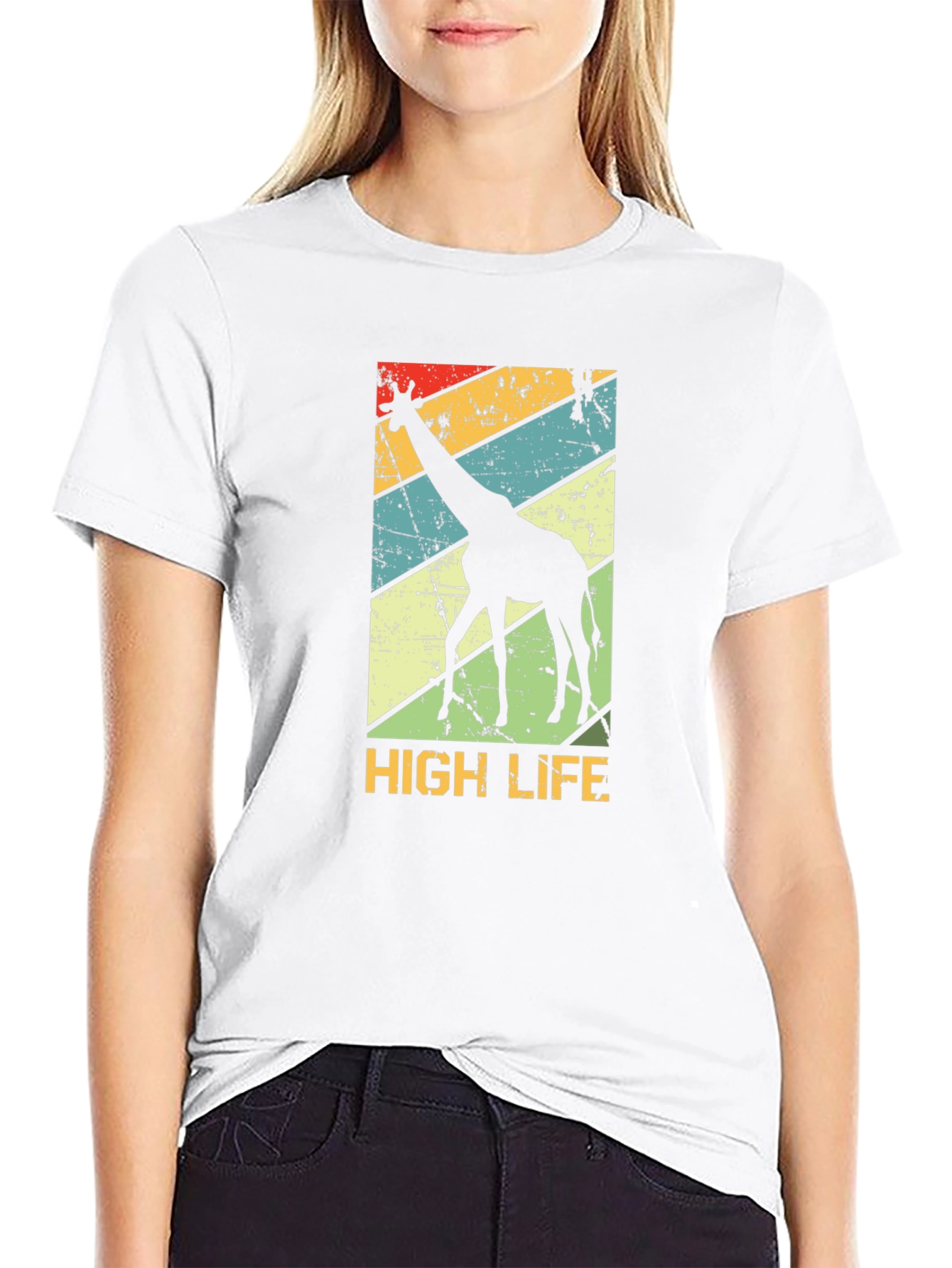 Retro Giraffe High Life Graphic Tee
