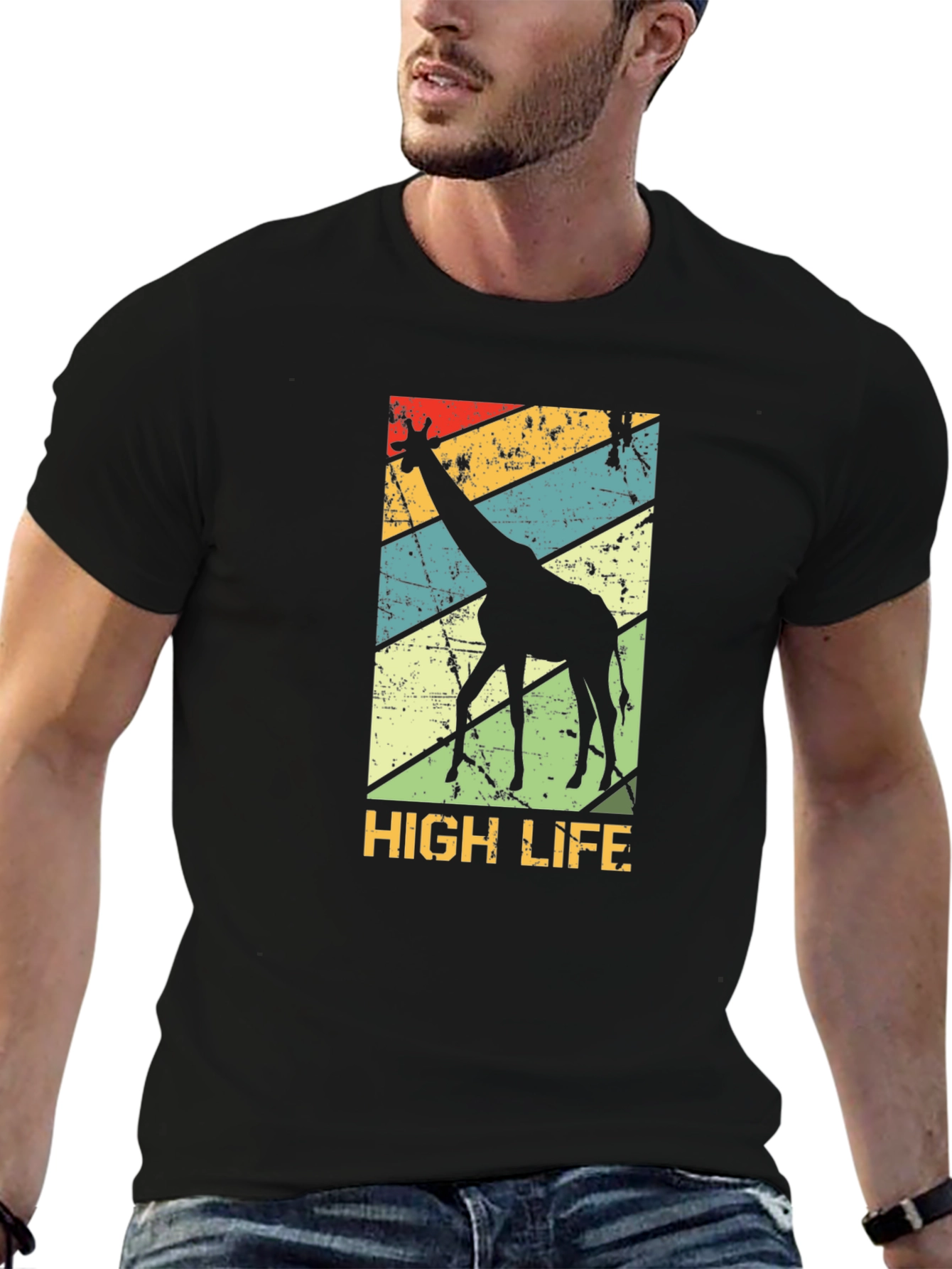 Retro Giraffe High Life Graphic Tee
