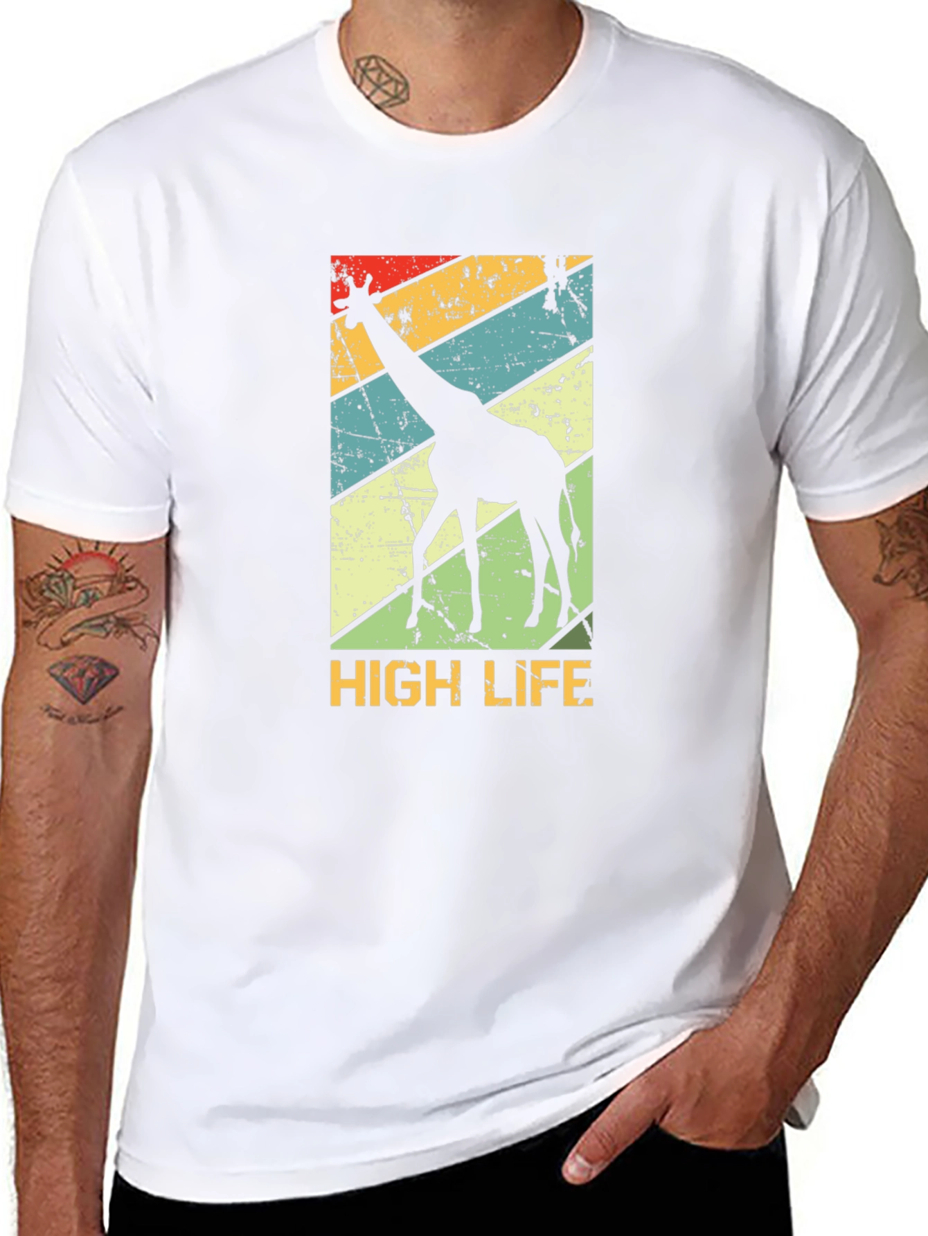 Retro Giraffe High Life Graphic Tee