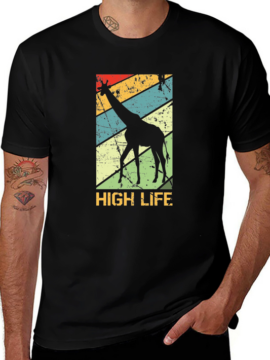 Retro Giraffe High Life Graphic Tee