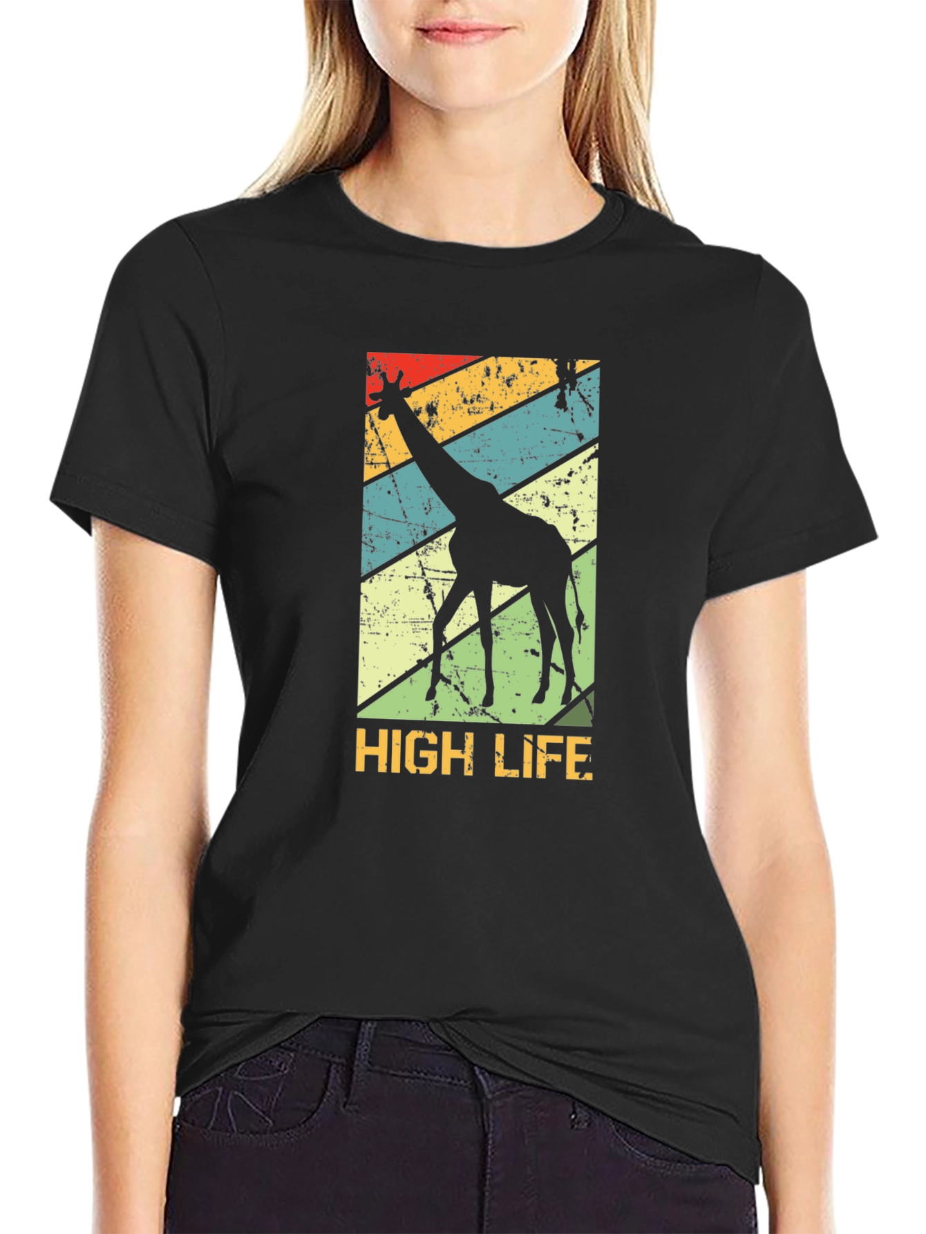 Retro Giraffe High Life Graphic Tee