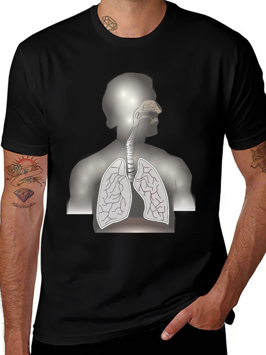 Anatomical Lungs Print Black T-Shirt
