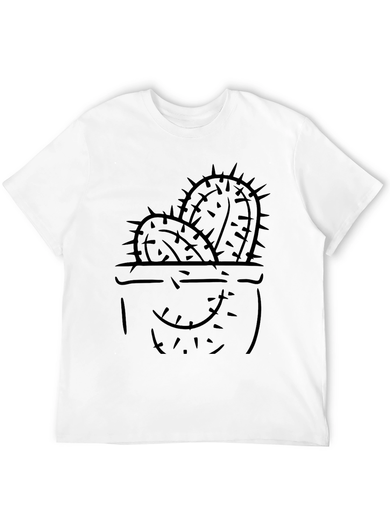 Mens Black Cactus Graphic Tee