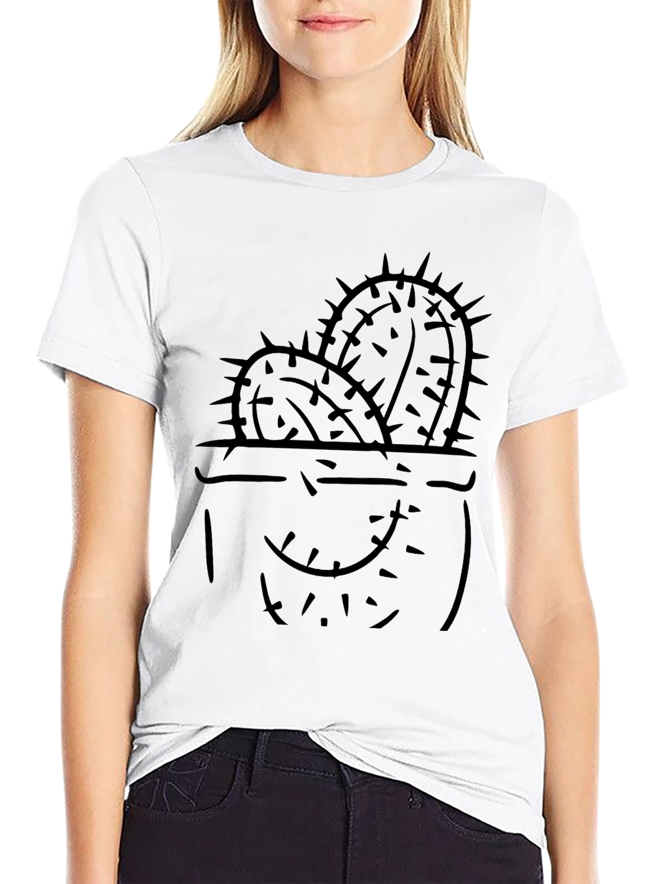Mens Black Cactus Graphic Tee