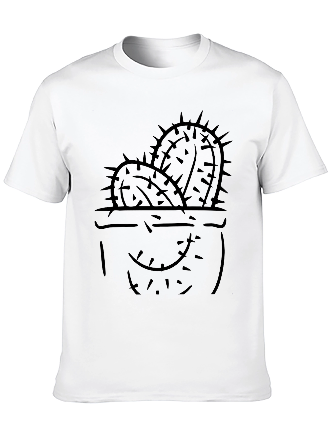 Mens Black Cactus Graphic Tee