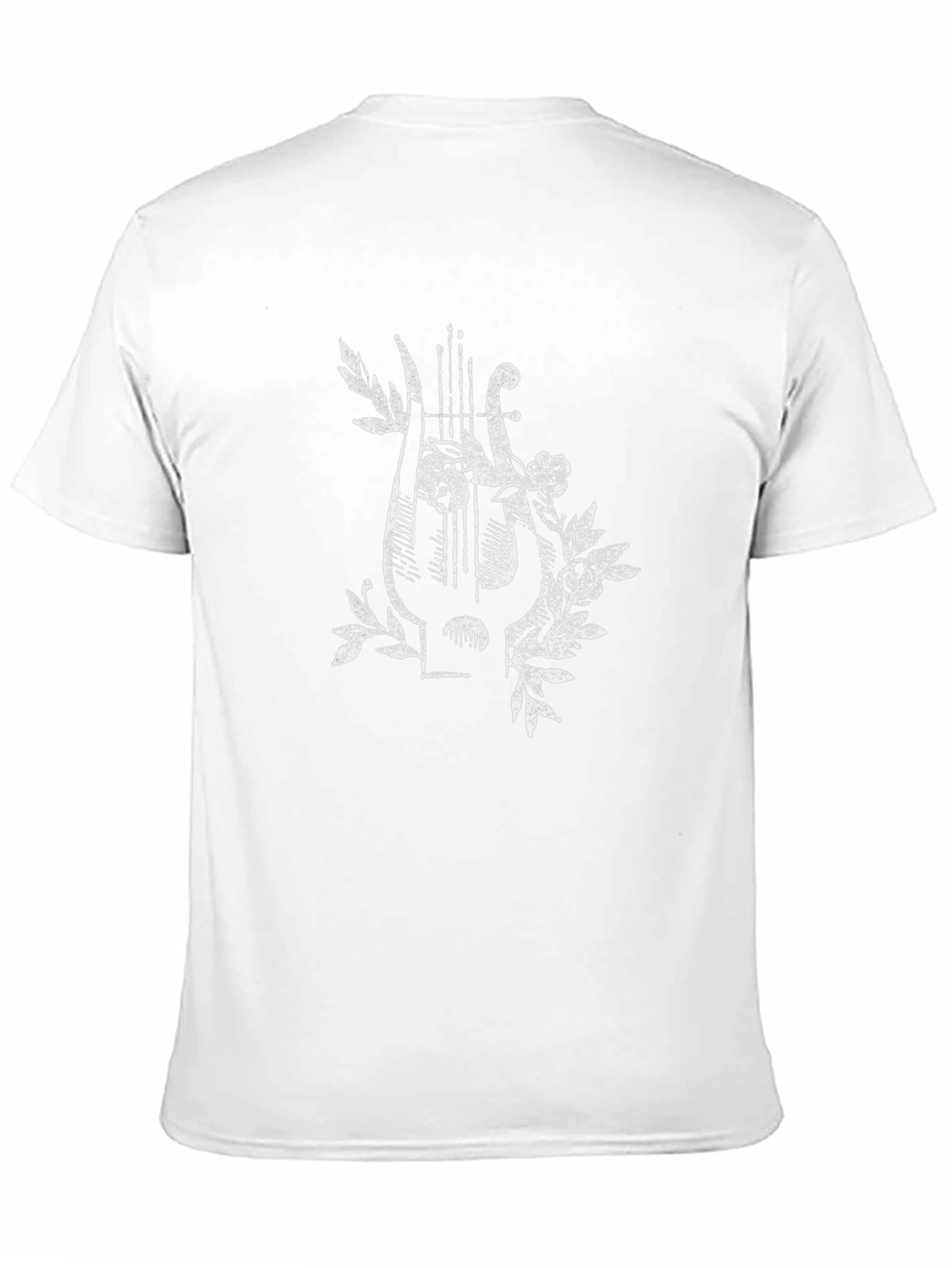 Floral Lyre Graphic Tee - Classic Black