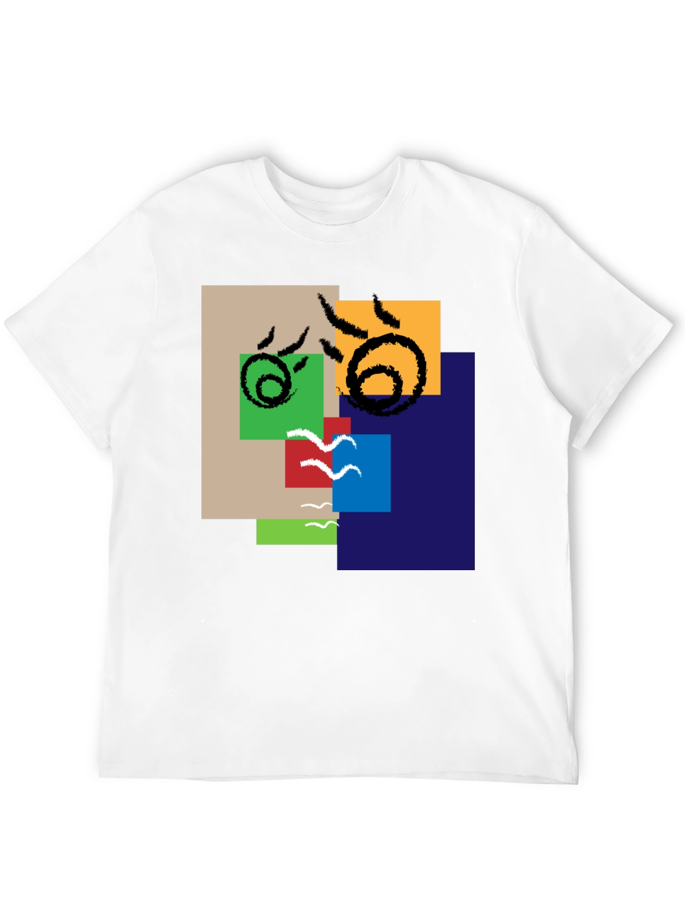 Abstract Squares Graphic Tee - Modern Art Shirt