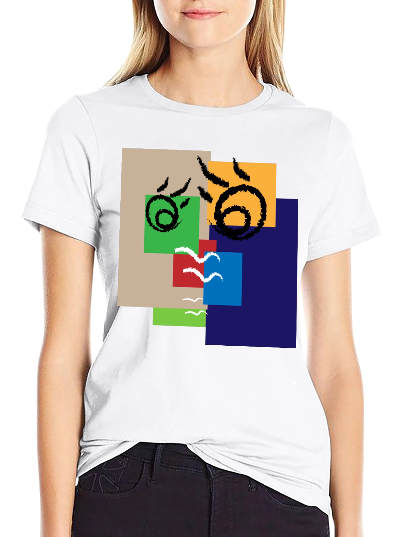 Abstract Squares Graphic Tee - Modern Art Shirt