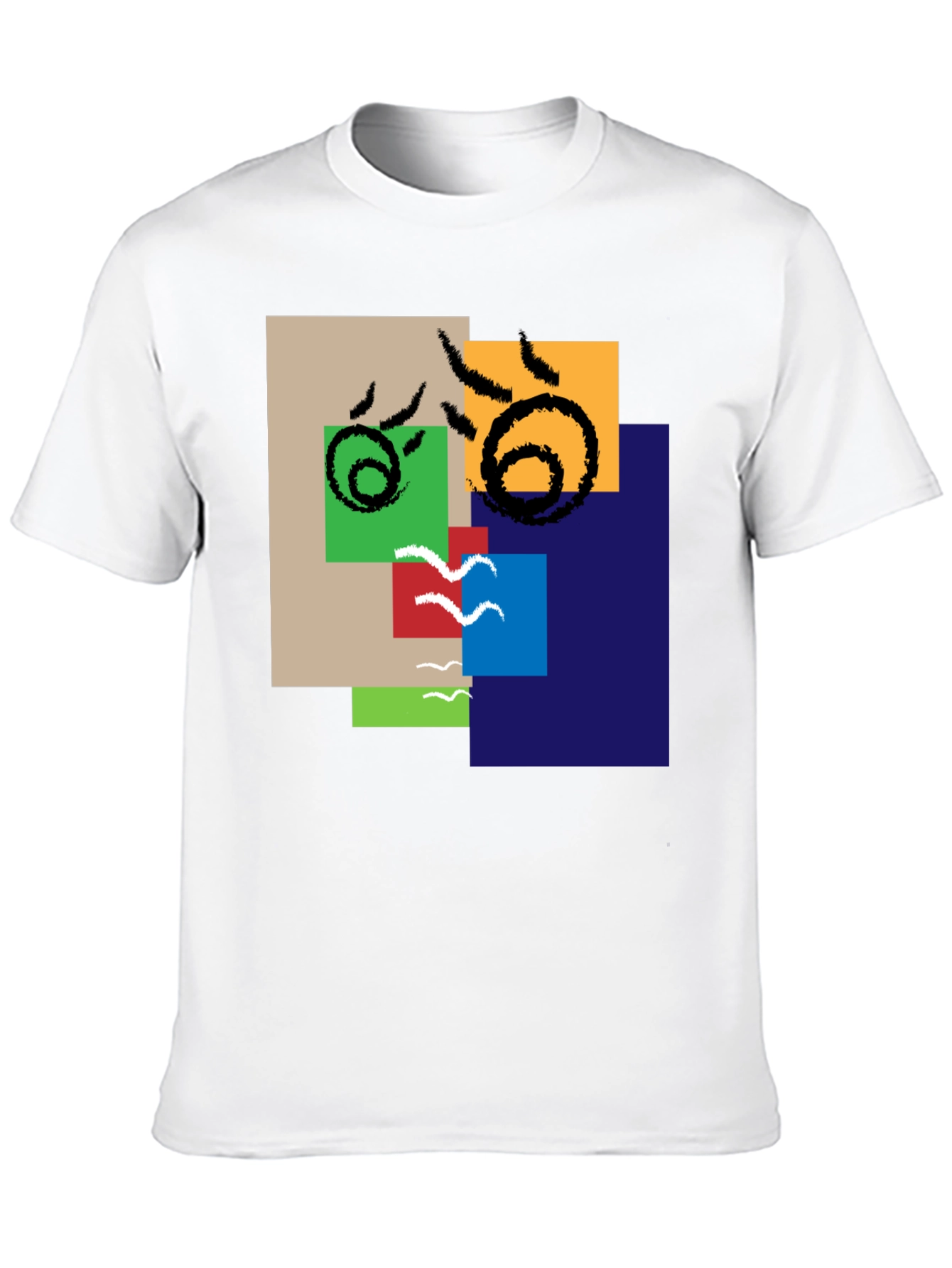 Abstract Squares Graphic Tee - Modern Art Shirt