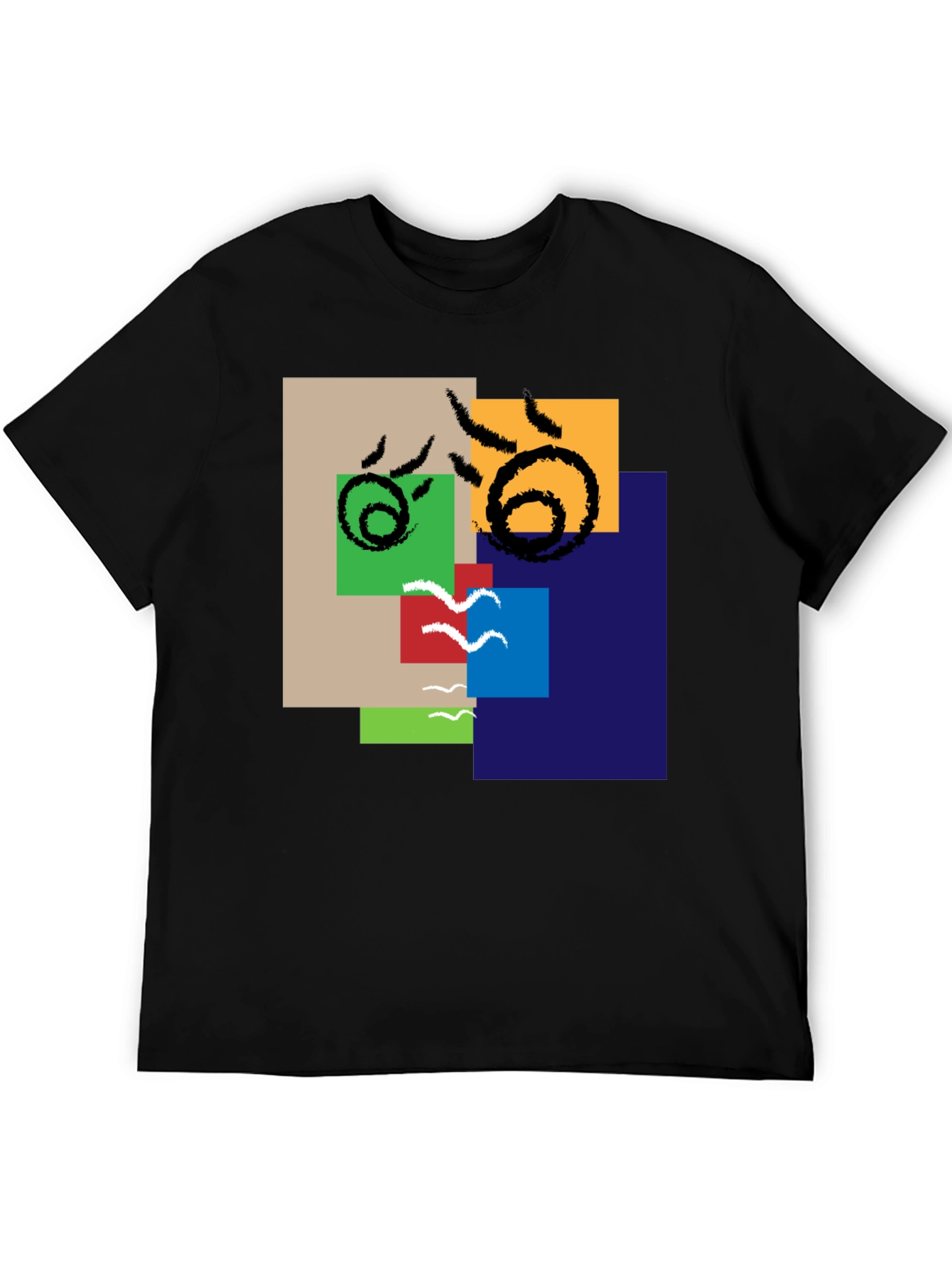 Abstract Squares Graphic Tee - Modern Art Shirt
