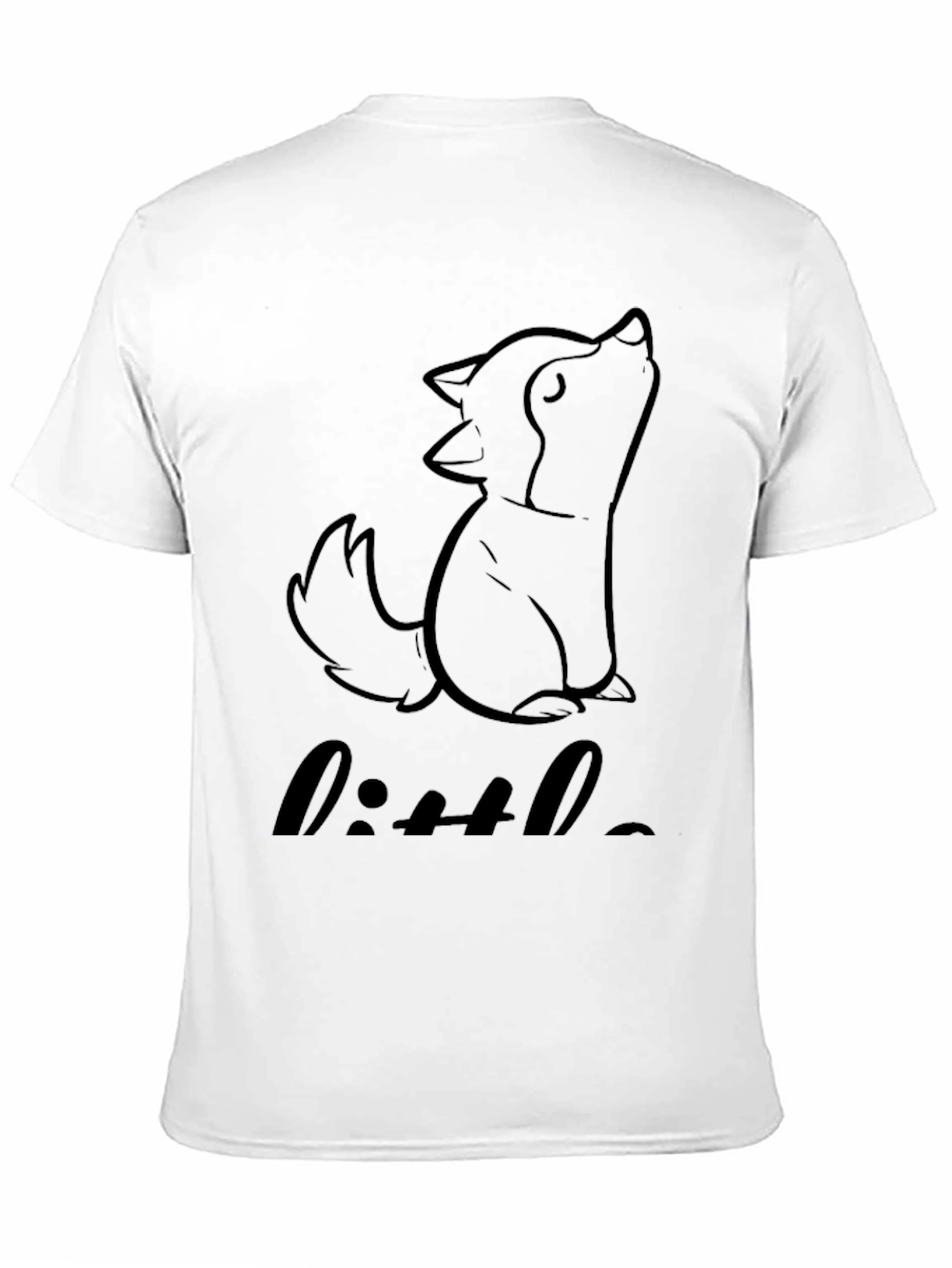 Little Wolf Graphic Tee - Black Cotton Blend