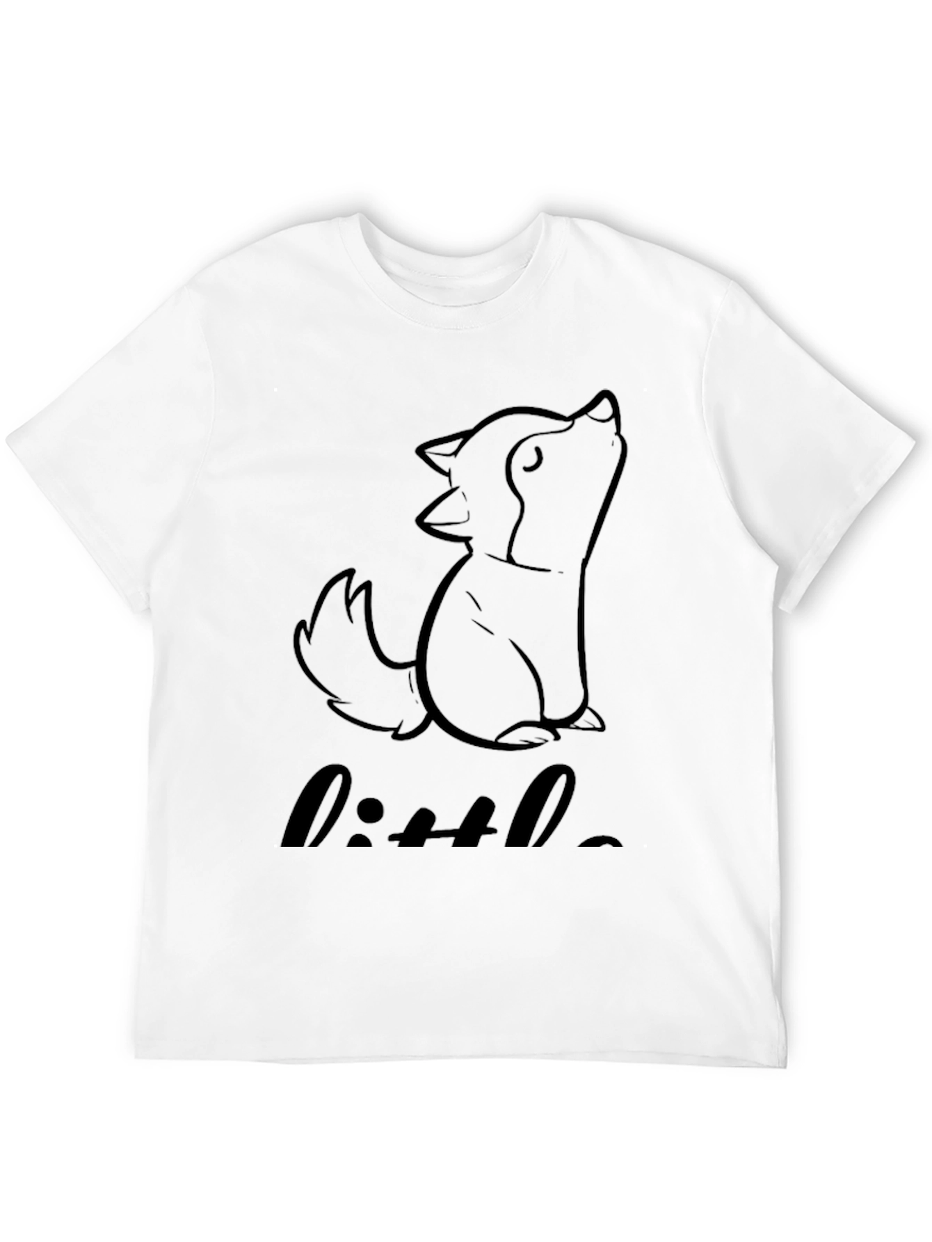 Little Wolf Graphic Tee - Black Cotton Blend