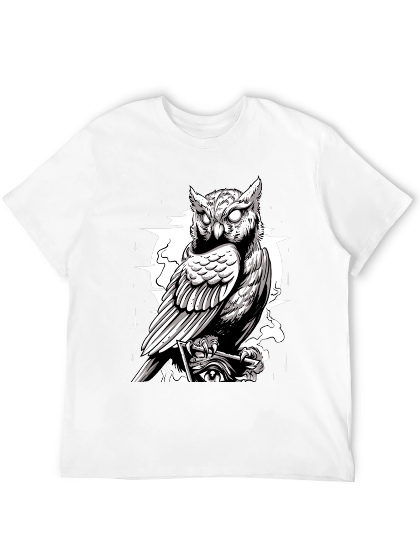 Owl Graphic Print Tee - Mens Black T-Shirt