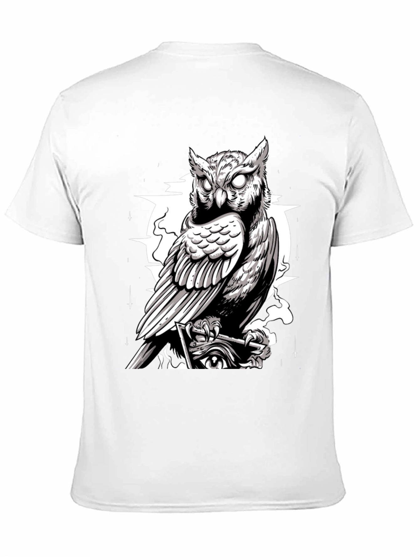 Owl Graphic Print Tee - Mens Black T-Shirt